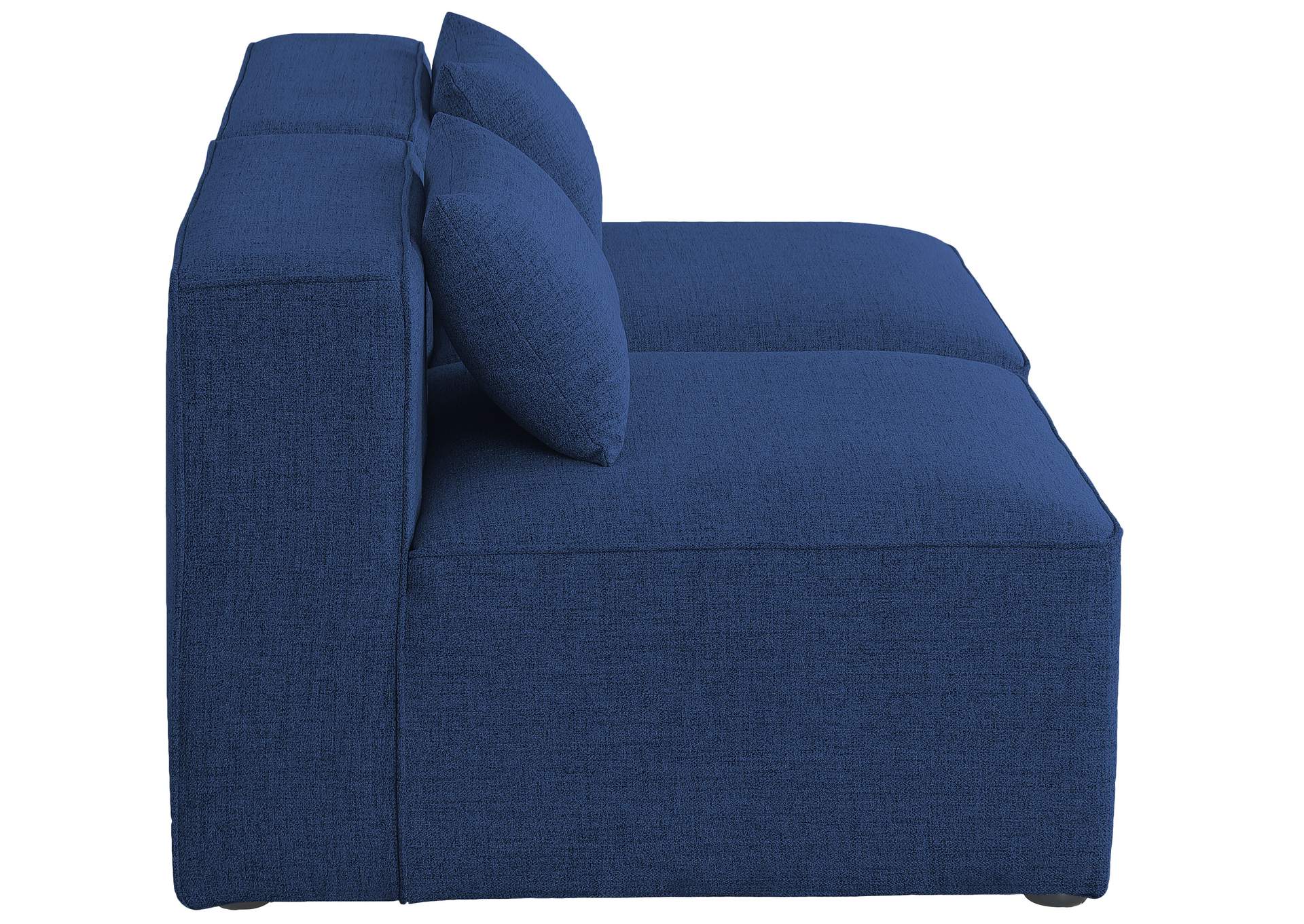 Cube Navy Durable Linen Textured Modular Sofa,Meridian Furniture