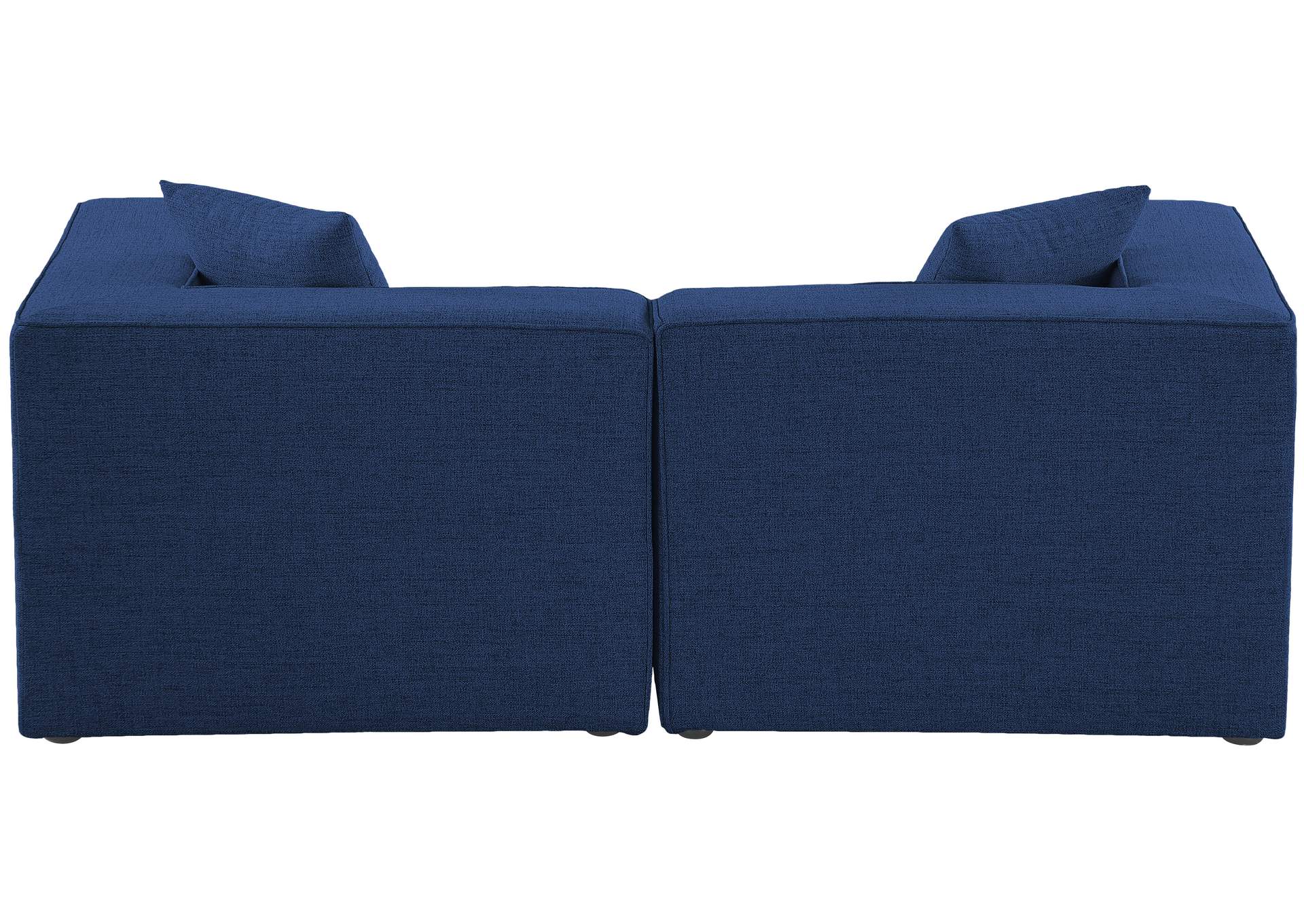 Cube Navy Durable Linen Textured Modular Sofa,Meridian Furniture