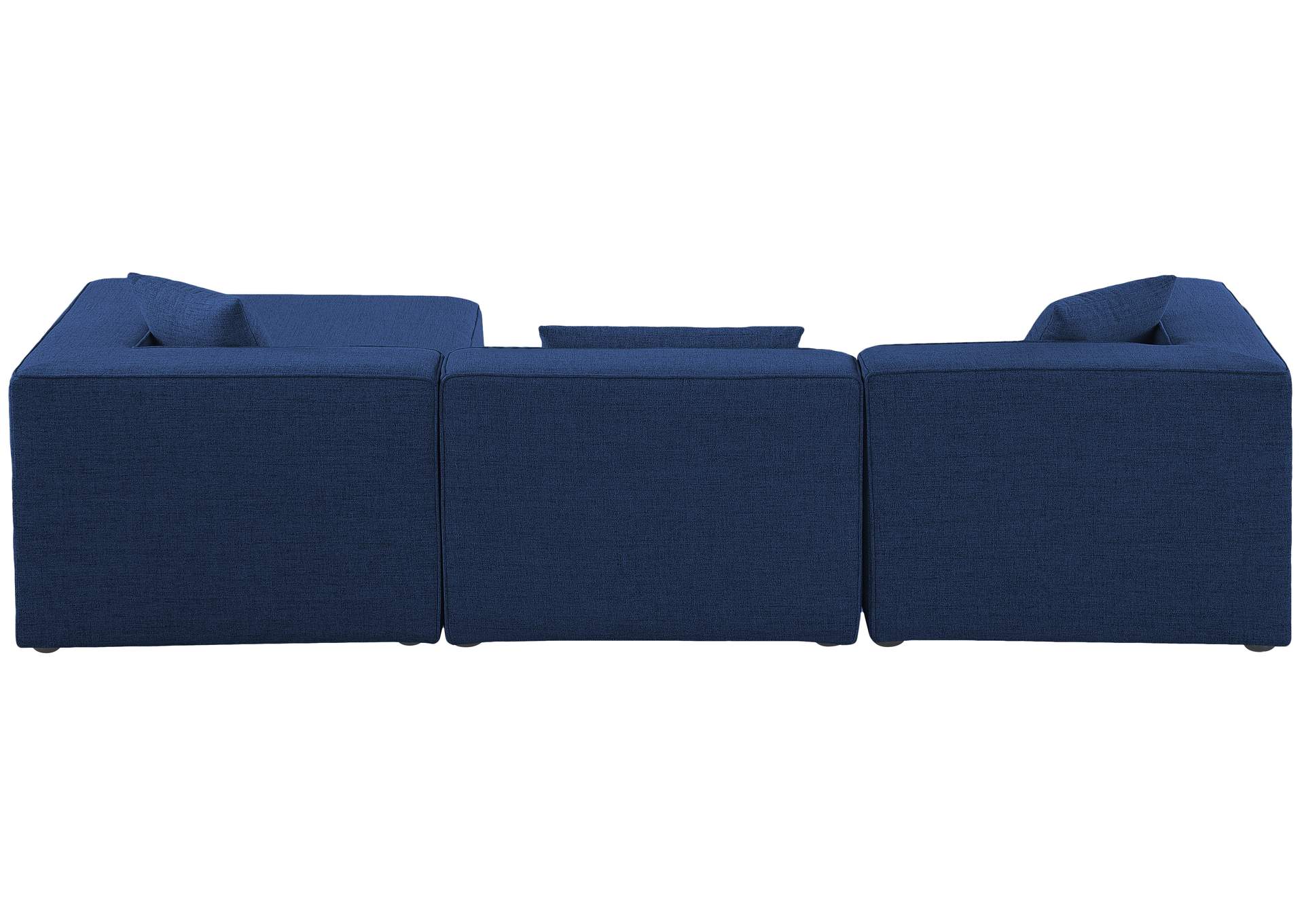 Cube Navy Durable Linen Textured Modular Sectional,Meridian Furniture