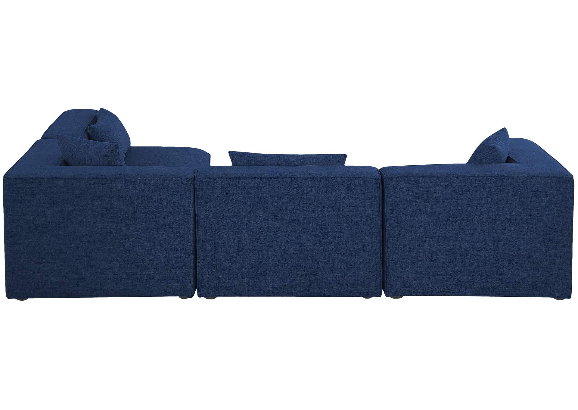 Cube Navy Durable Linen Textured Modular Sectional,Meridian Furniture