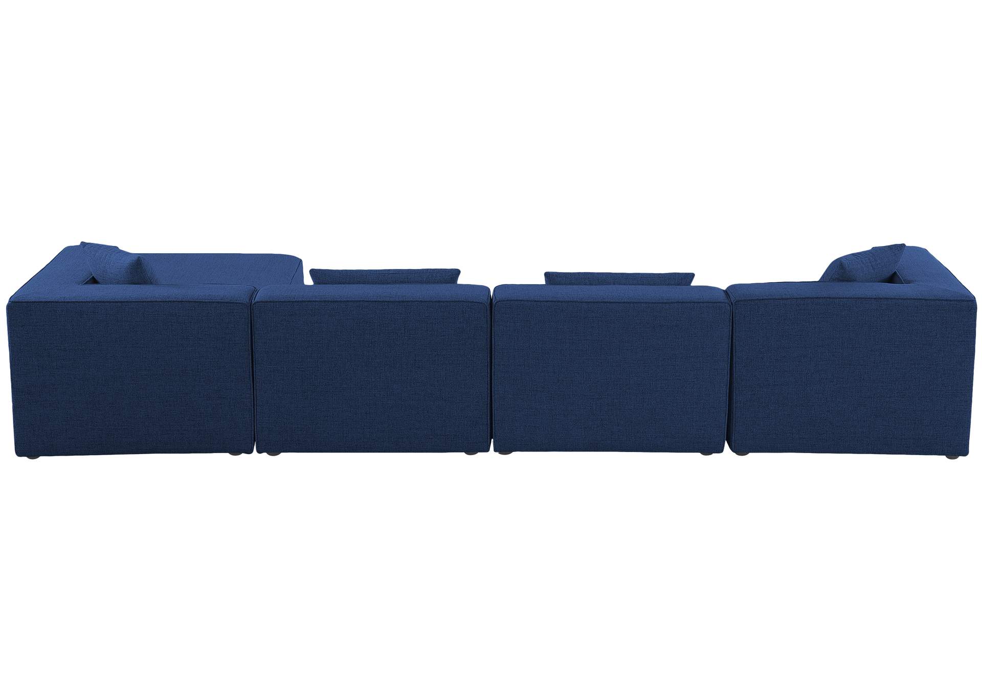 Cube Navy Durable Linen Textured Modular Sectional,Meridian Furniture