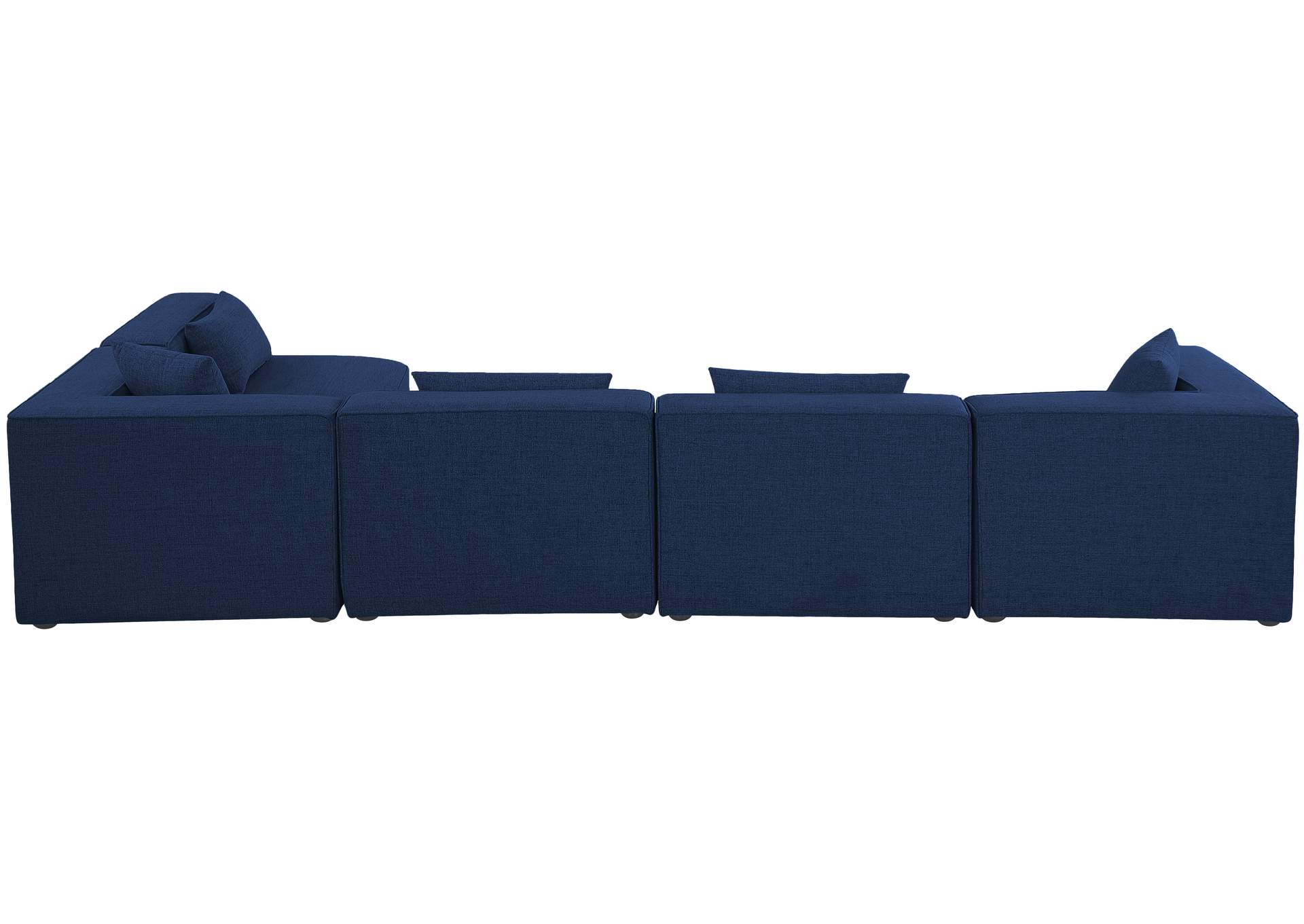 Cube Navy Durable Linen Textured Modular Sectional,Meridian Furniture