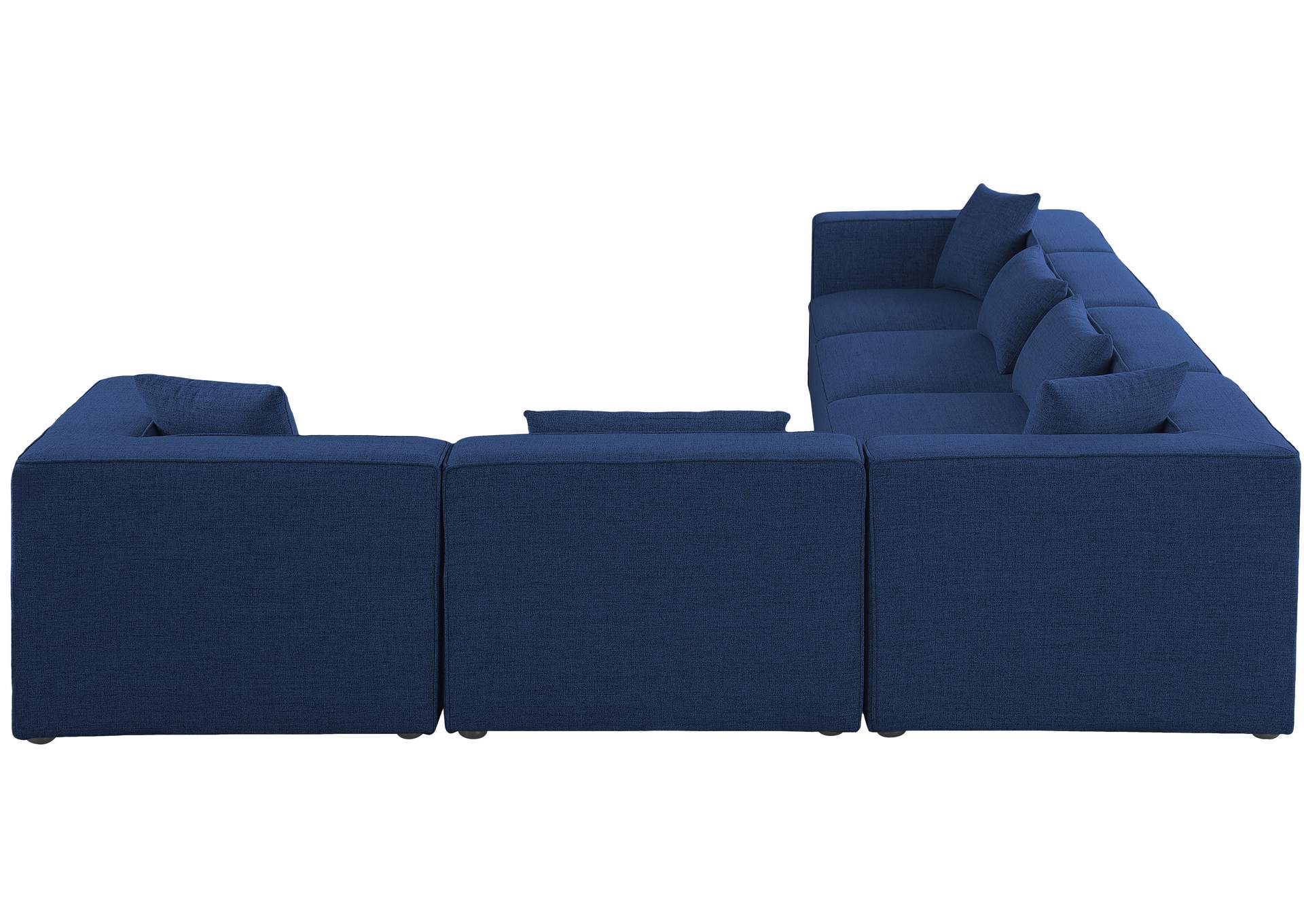 Cube Navy Durable Linen Textured Modular Sectional,Meridian Furniture