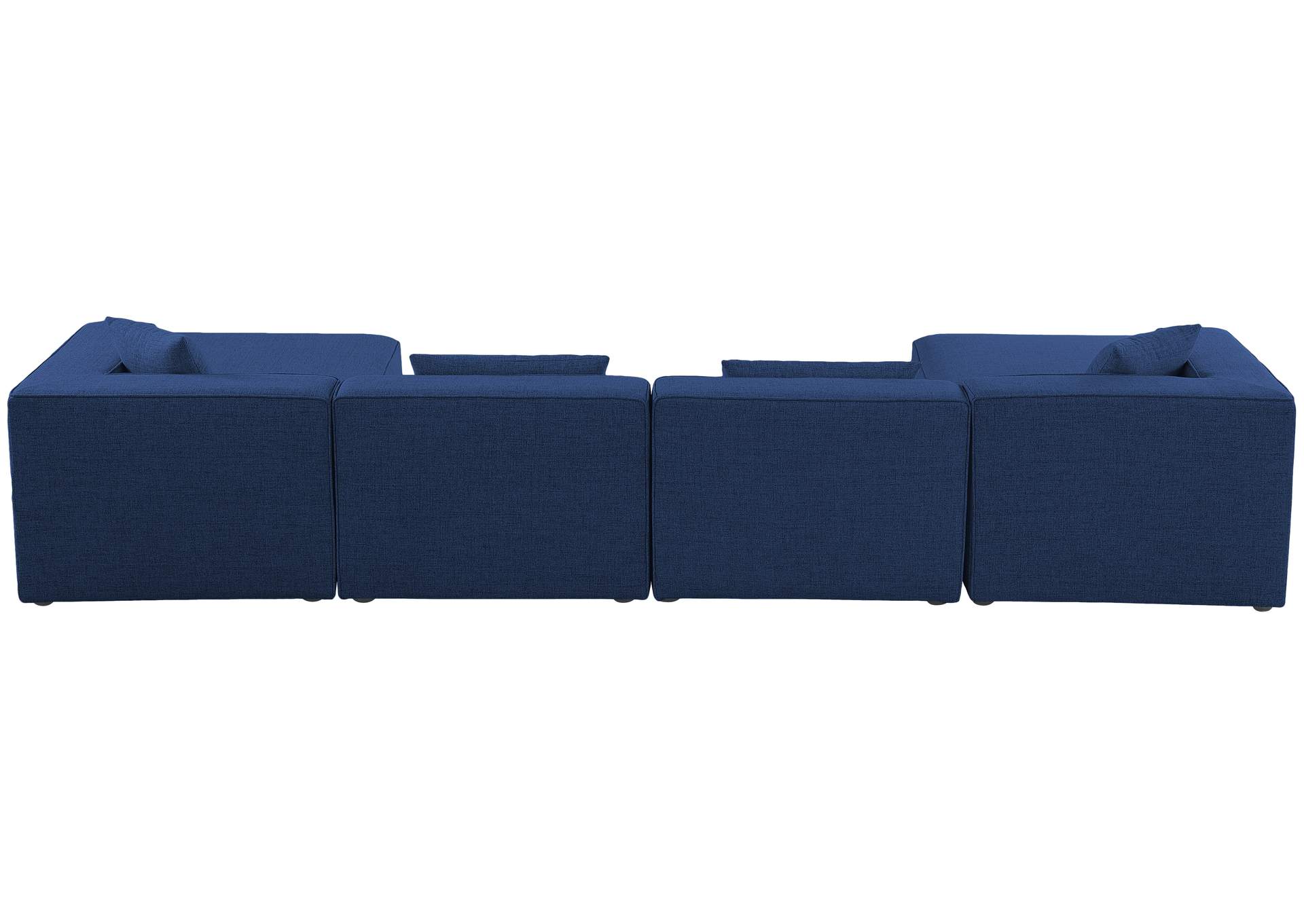 Cube Navy Durable Linen Textured Modular Sectional,Meridian Furniture