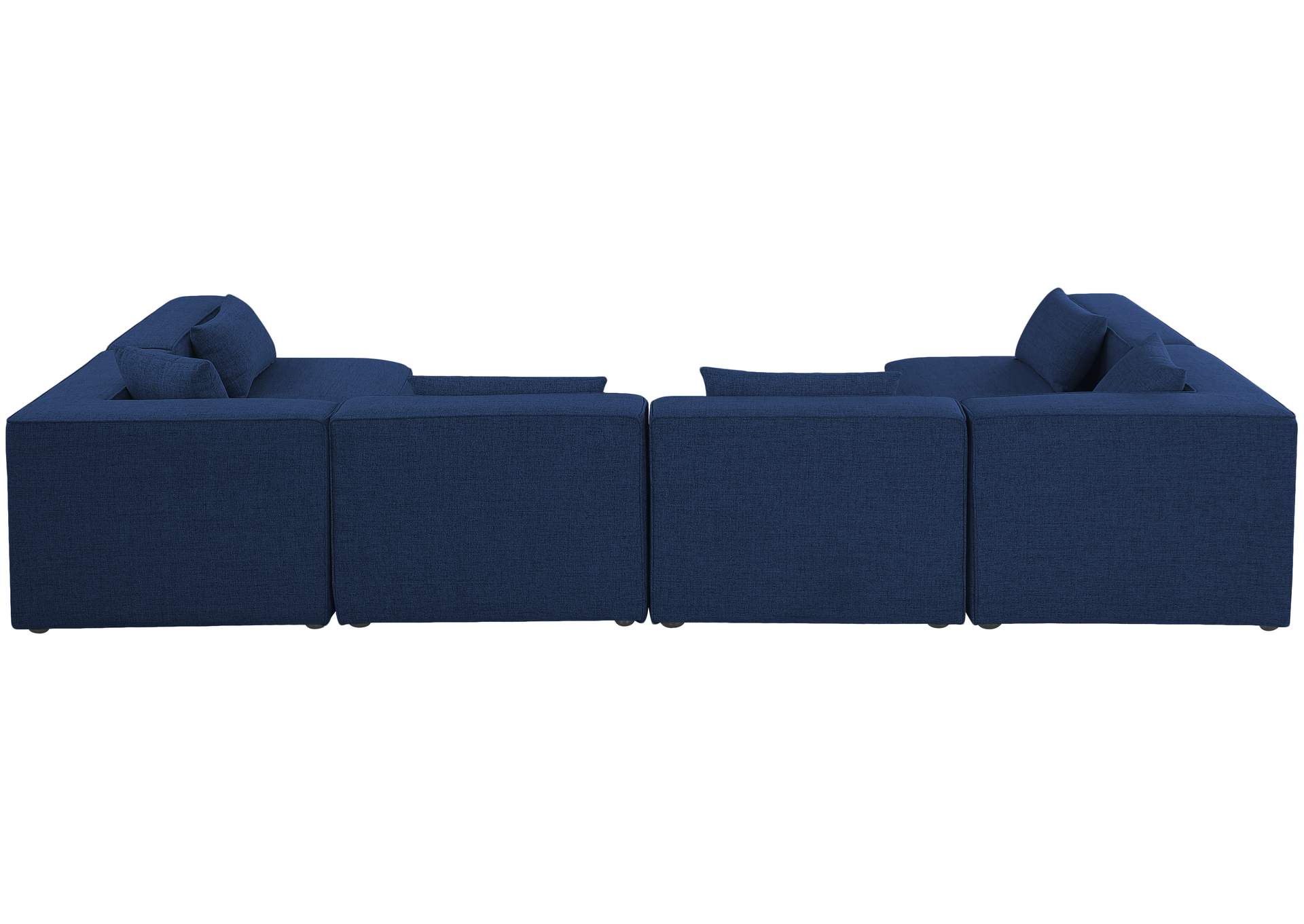 Cube Navy Durable Linen Textured Modular Sectional,Meridian Furniture