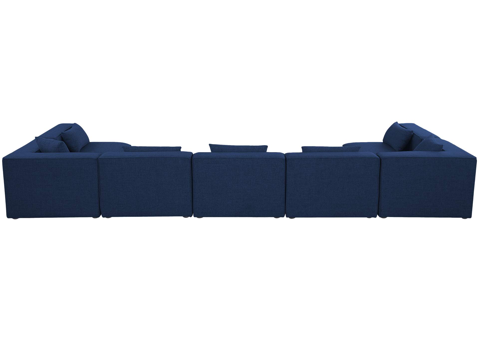 Cube Navy Durable Linen Textured Modular Sectional,Meridian Furniture