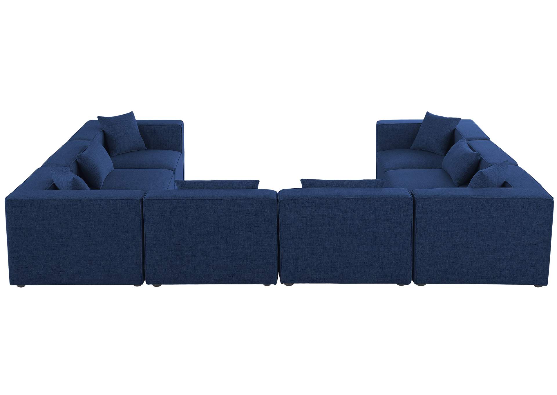 Cube Navy Durable Linen Textured Modular Sectional,Meridian Furniture