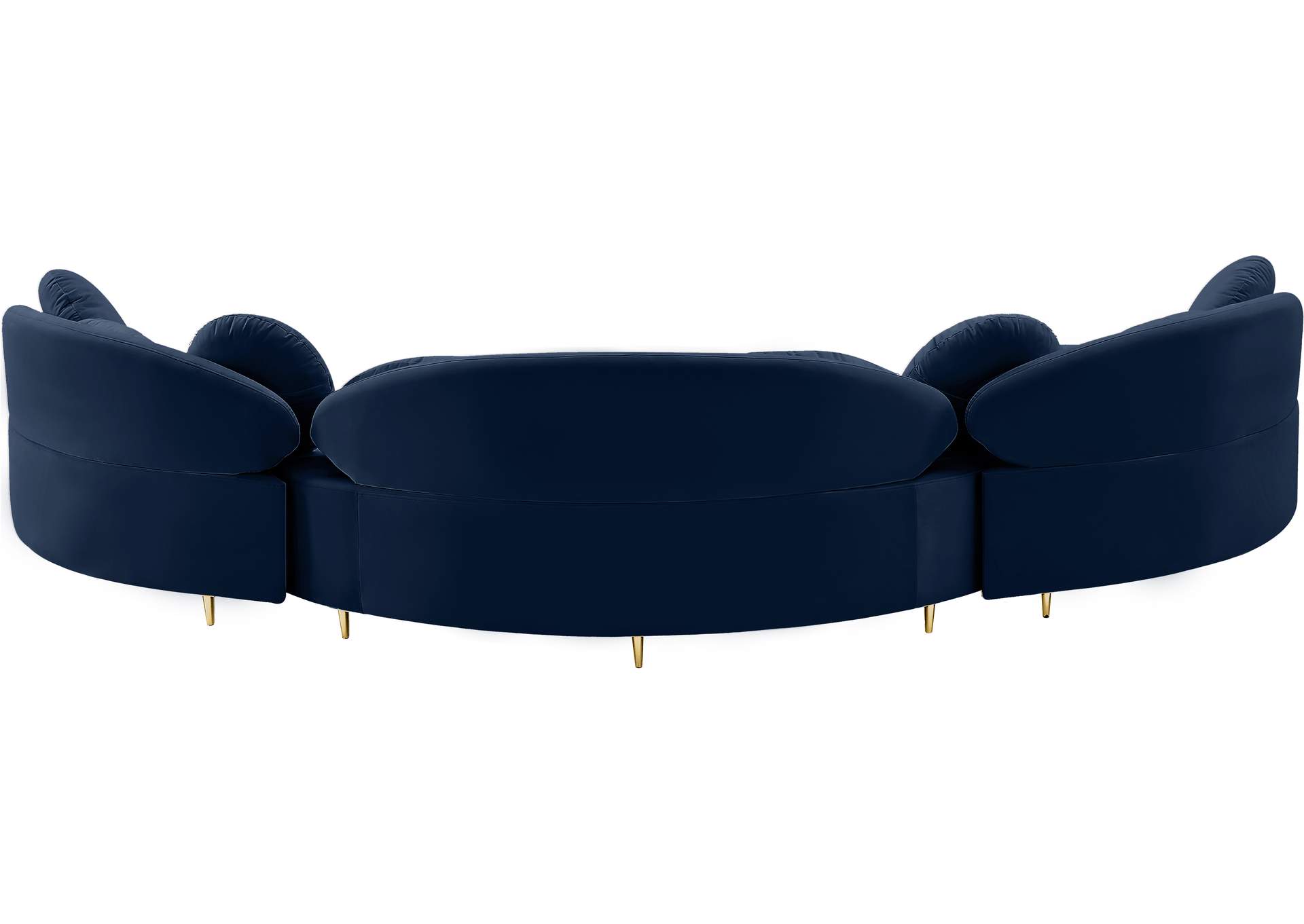 Vivacious Navy Velvet 3 Piece Sectional (3 Boxes),Meridian Furniture