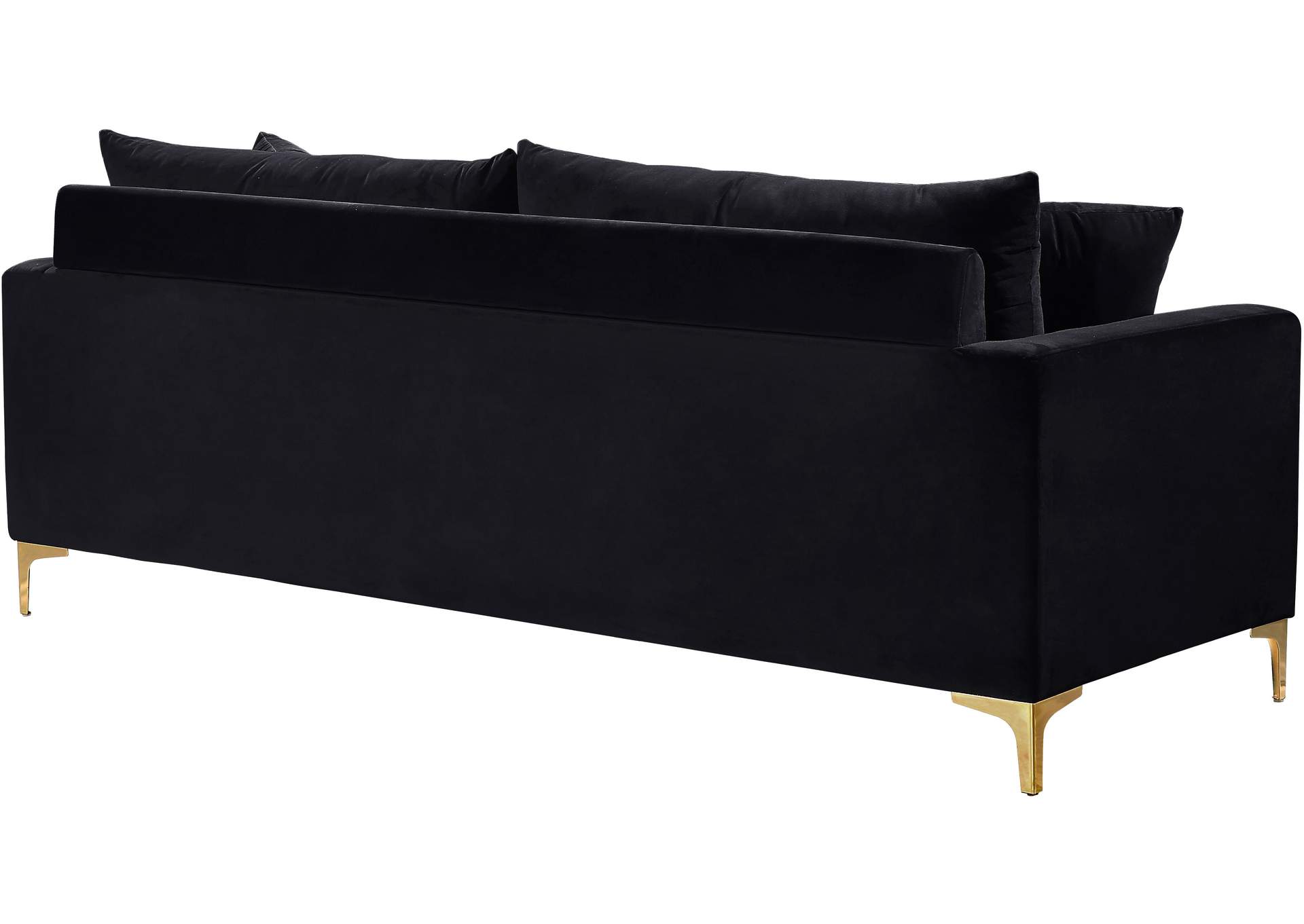 Naomi Black Velvet Sofa,Meridian Furniture