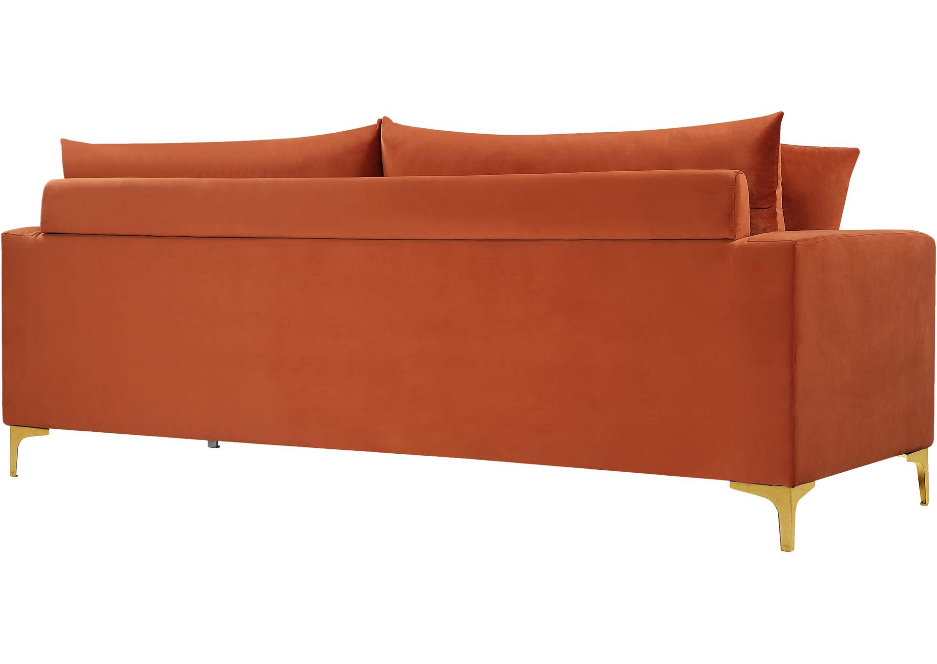 Naomi Cognac Velvet Loveseat,Meridian Furniture