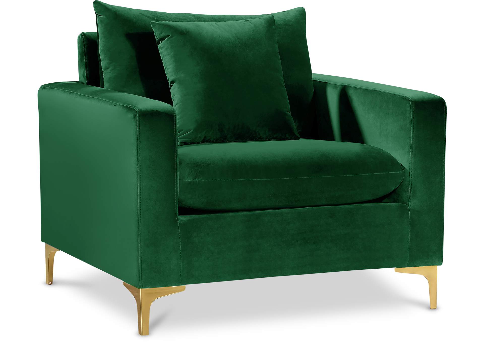 Naomi Green Velvet Chair,Meridian Furniture