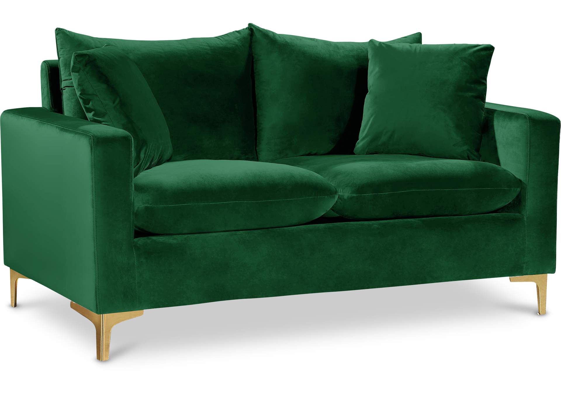 Naomi Green Velvet Loveseat,Meridian Furniture