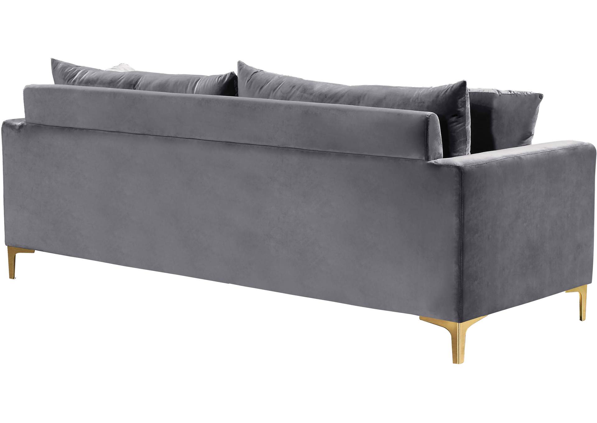 Naomi Grey Velvet Sofa,Meridian Furniture