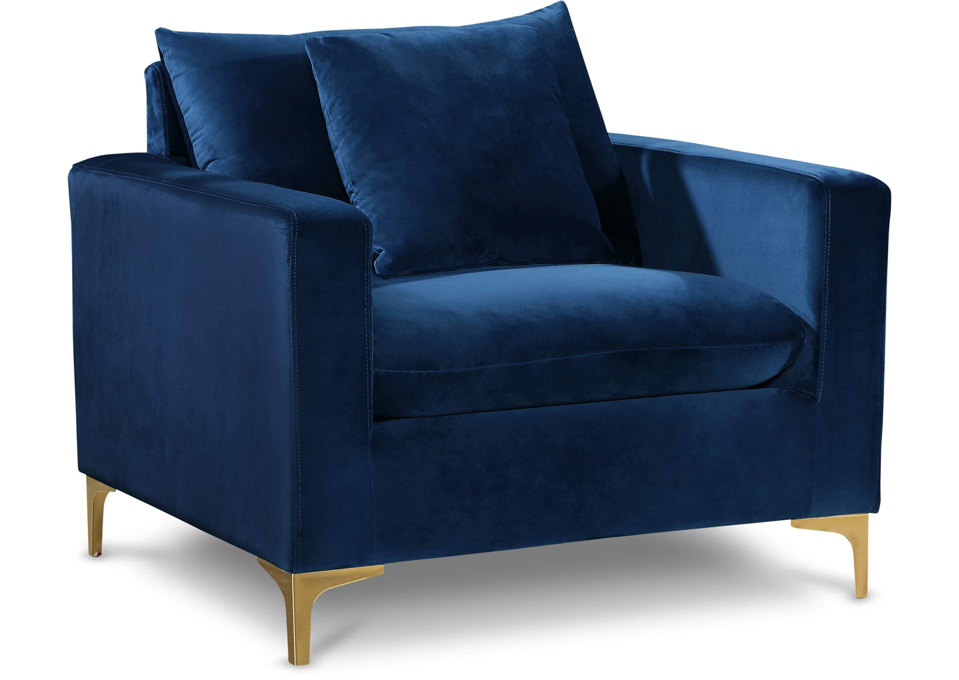 Naomi Navy Velvet Chair,Meridian Furniture