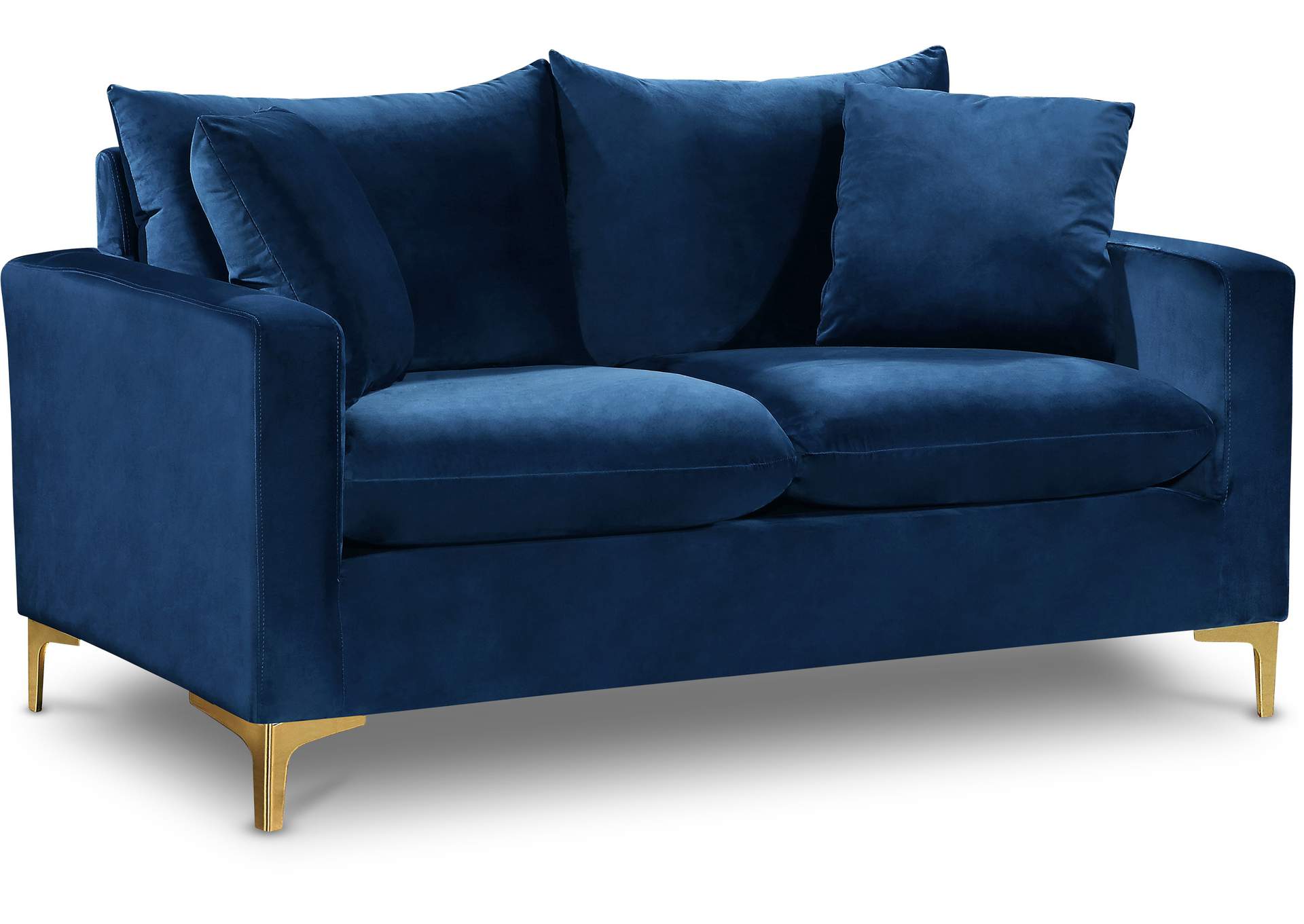 Naomi Navy Velvet Loveseat,Meridian Furniture