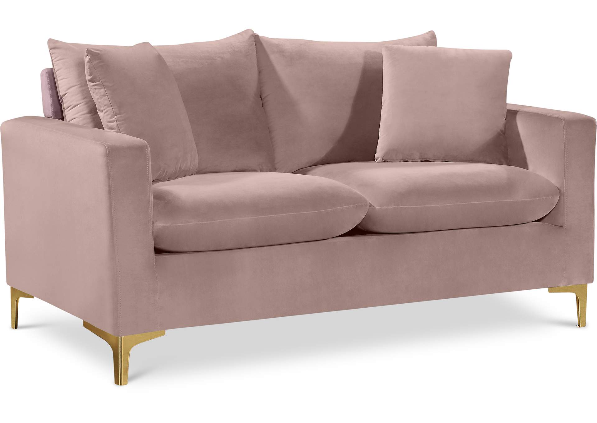 Naomi Pink Velvet Loveseat,Meridian Furniture