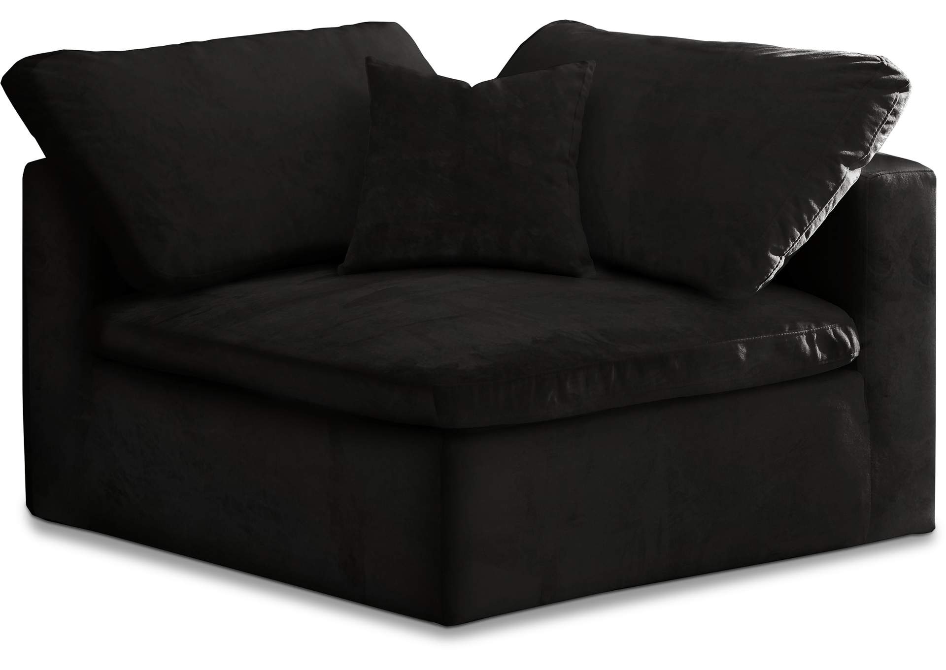 Cozy Black Velvet Chair,Meridian Furniture