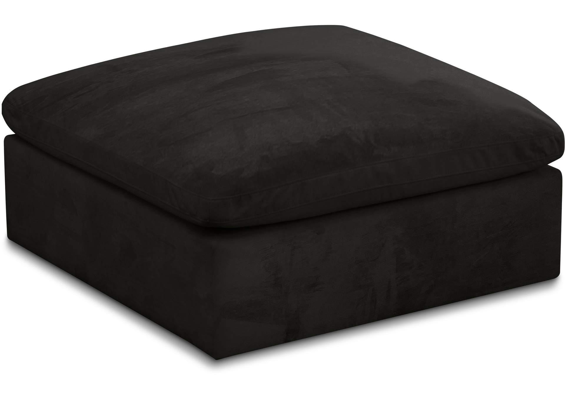 Cozy Black Velvet Ottoman,Meridian Furniture