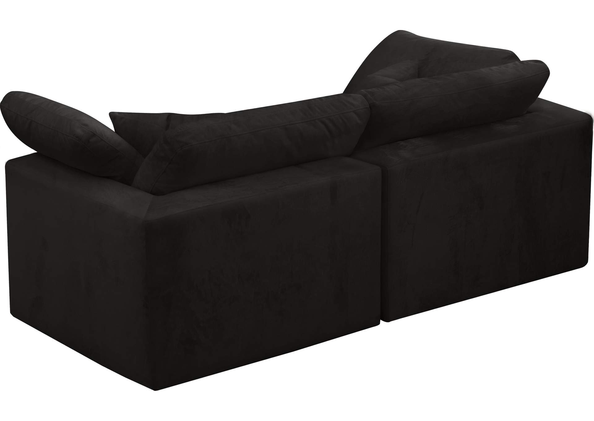 Cozy Black Velvet Comfort Modular Sofa,Meridian Furniture