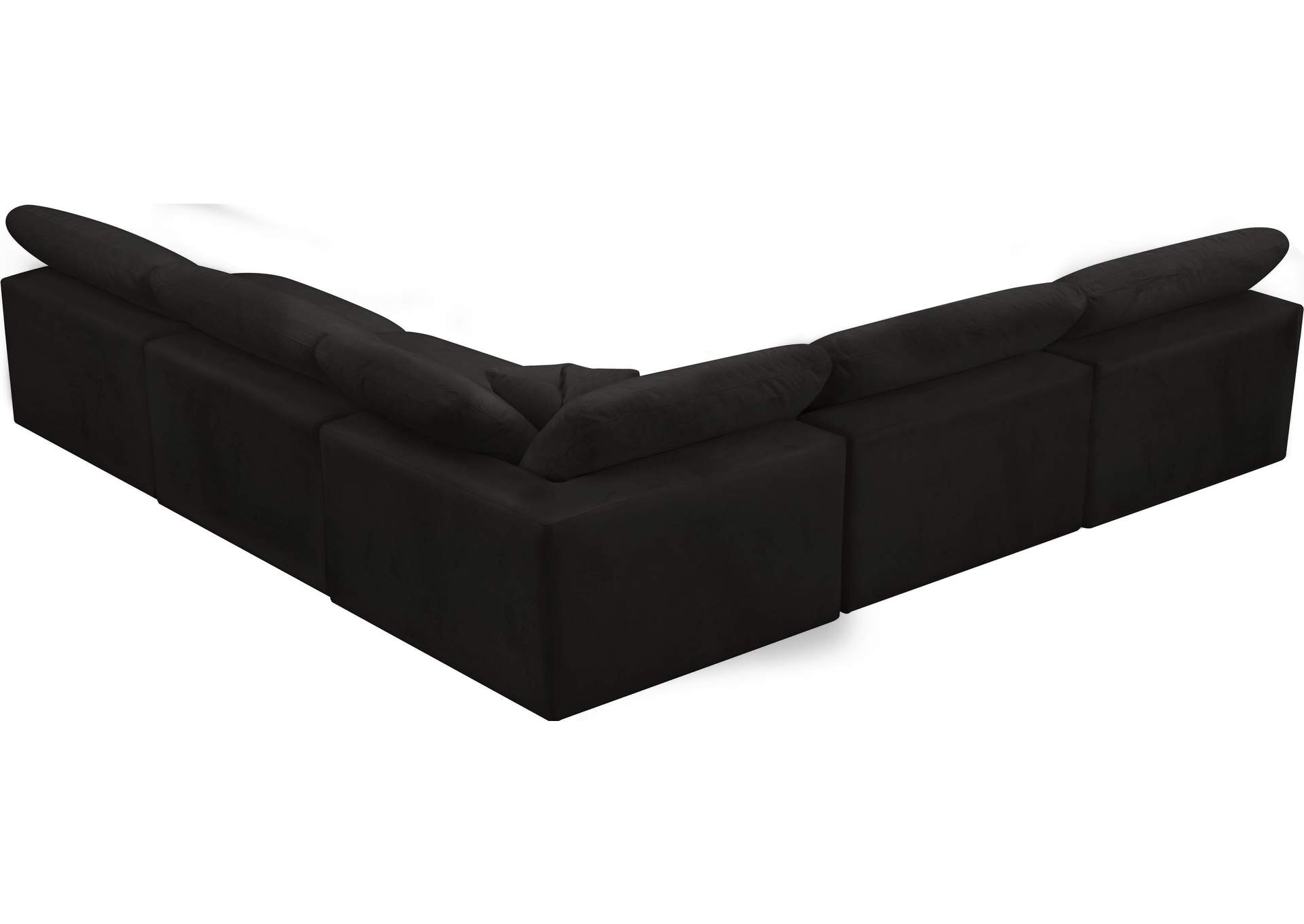 Cozy Black Velvet Comfort Modular Sectional,Meridian Furniture