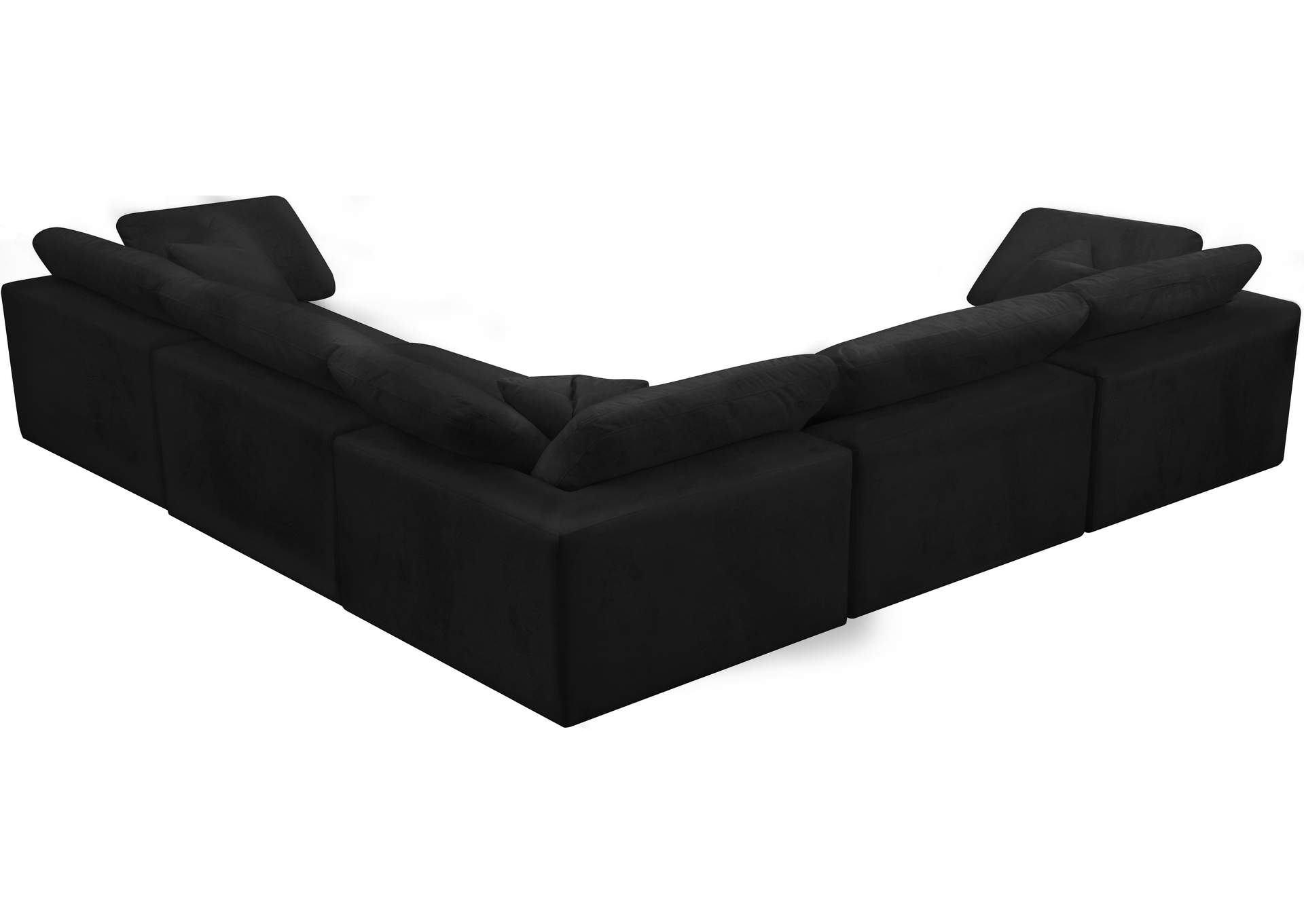 Cozy Black Velvet Comfort Modular Sectional,Meridian Furniture