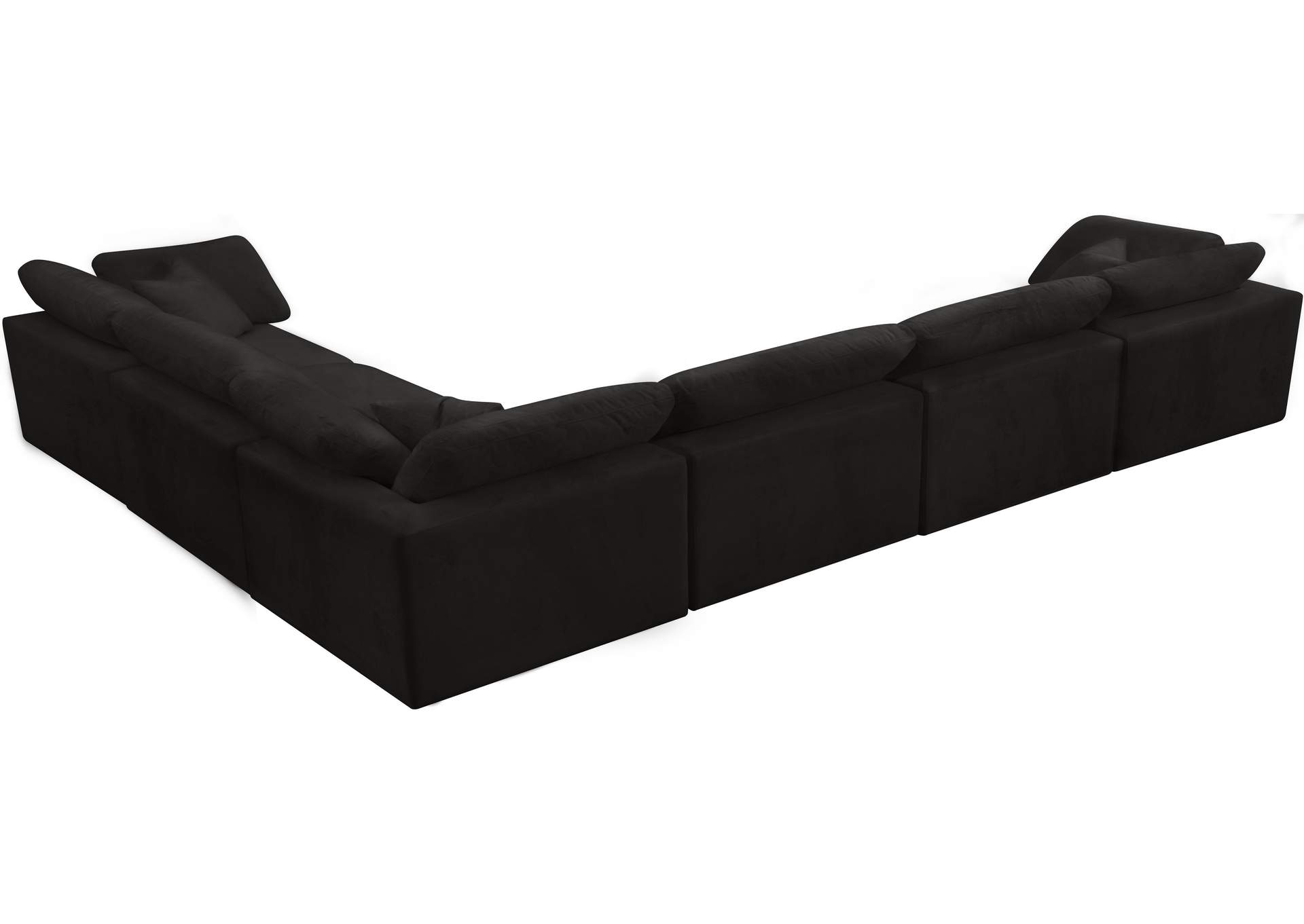 Cozy Black Velvet Comfort Modular Sectional,Meridian Furniture