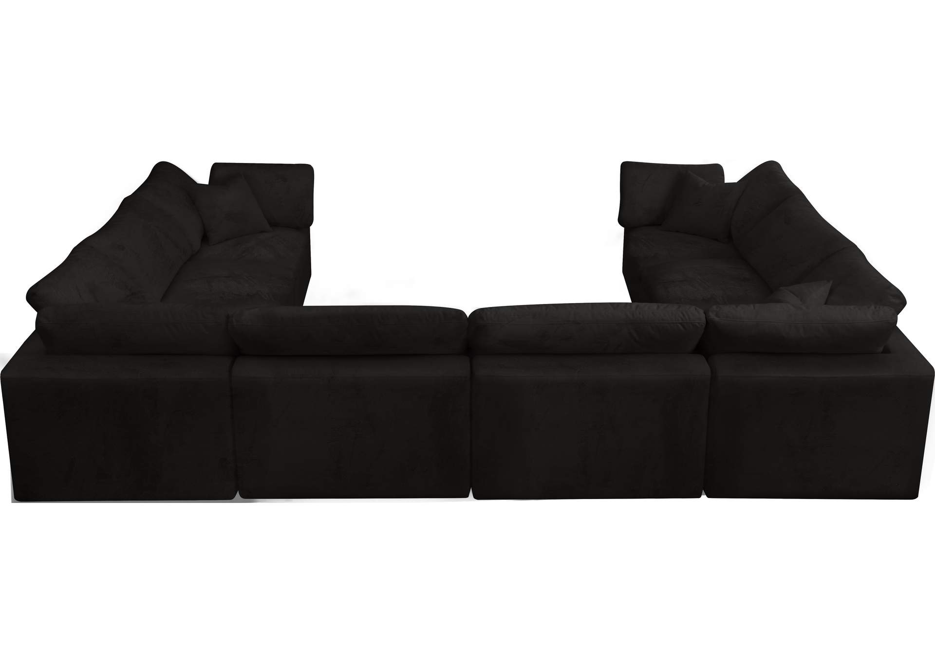 Cozy Black Velvet Comfort Modular Sectional,Meridian Furniture