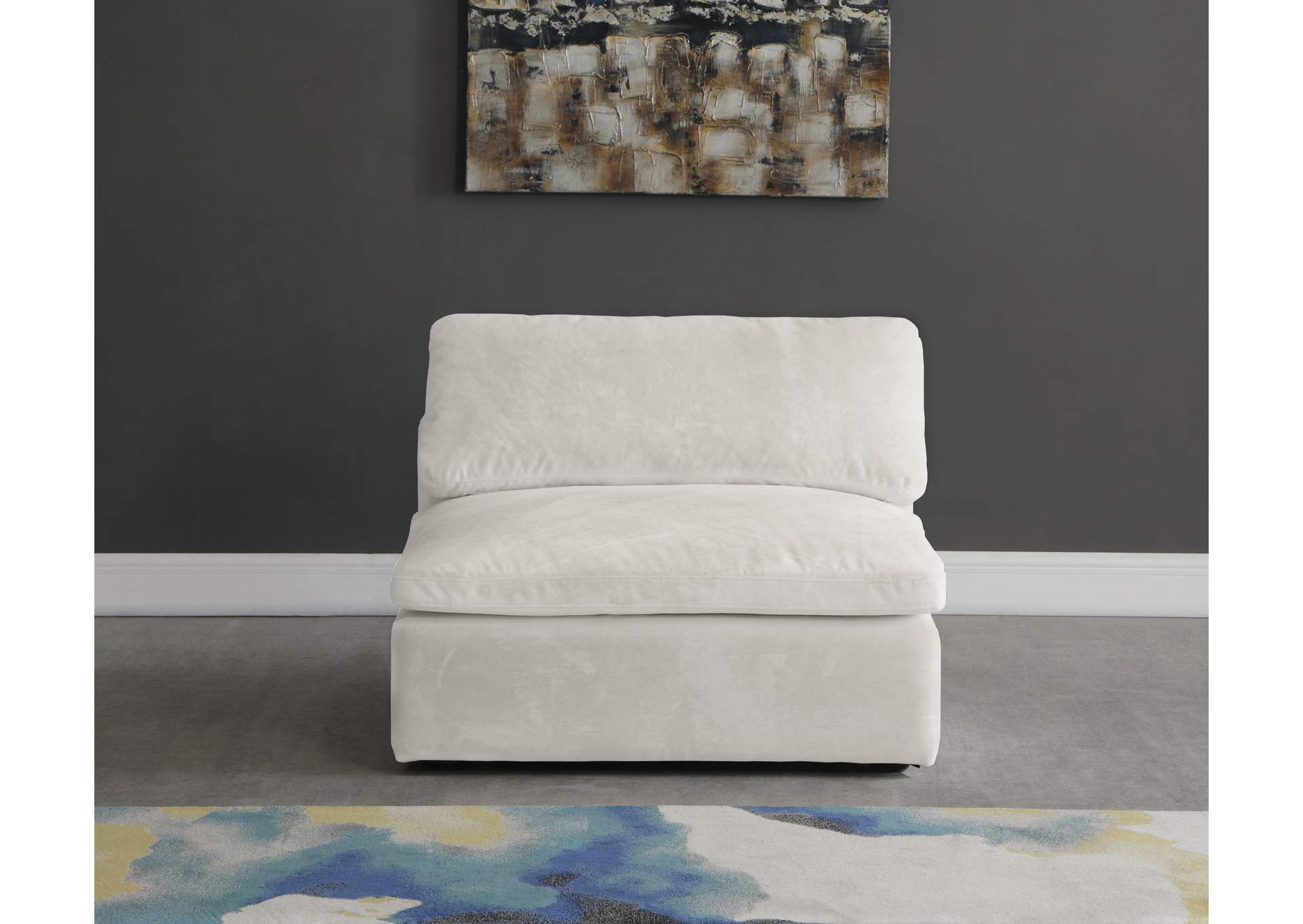 Cozy Cream Velvet Chair,Meridian Furniture