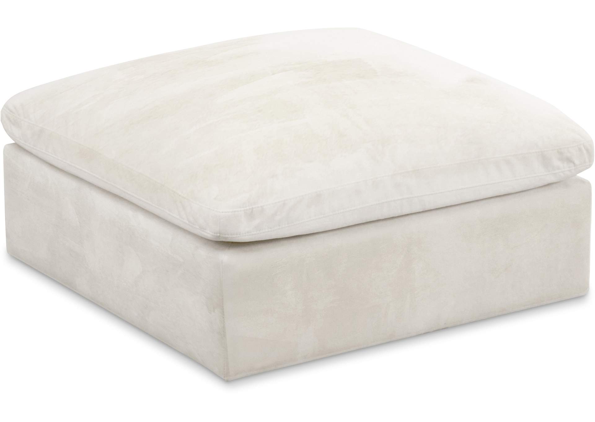 Cozy Cream Velvet Ottoman,Meridian Furniture