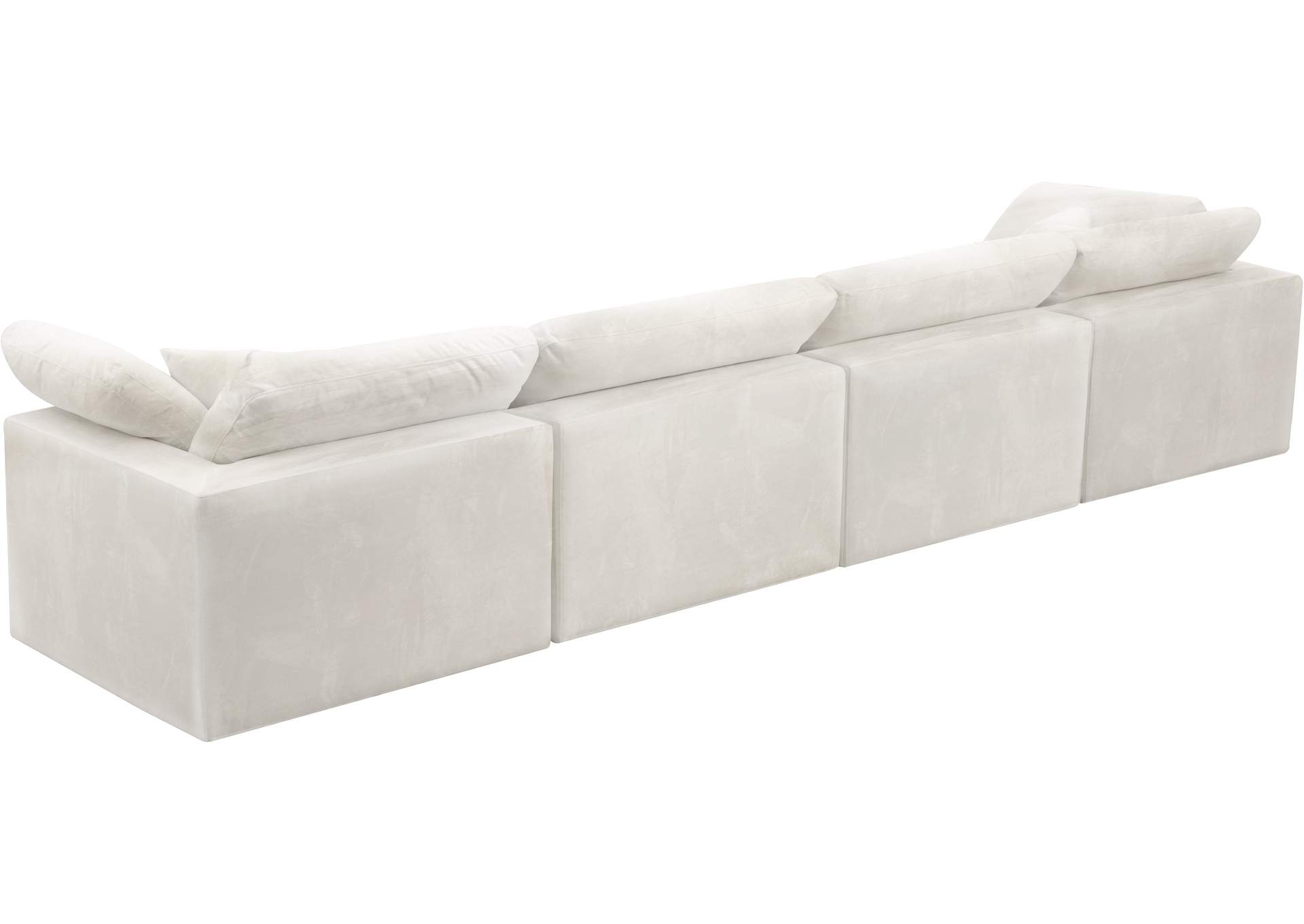 Cozy Cream Velvet Comfort Modular Sofa,Meridian Furniture