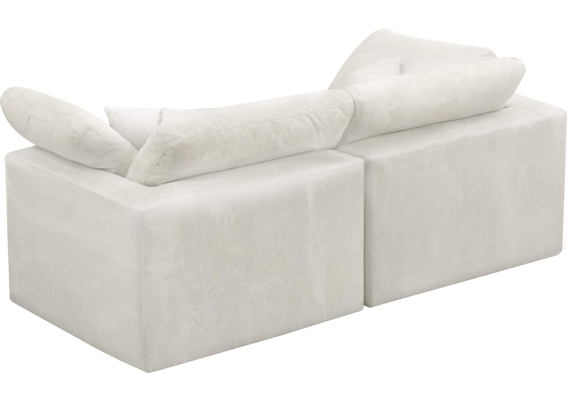 Cozy Cream Velvet Comfort Modular Sofa,Meridian Furniture