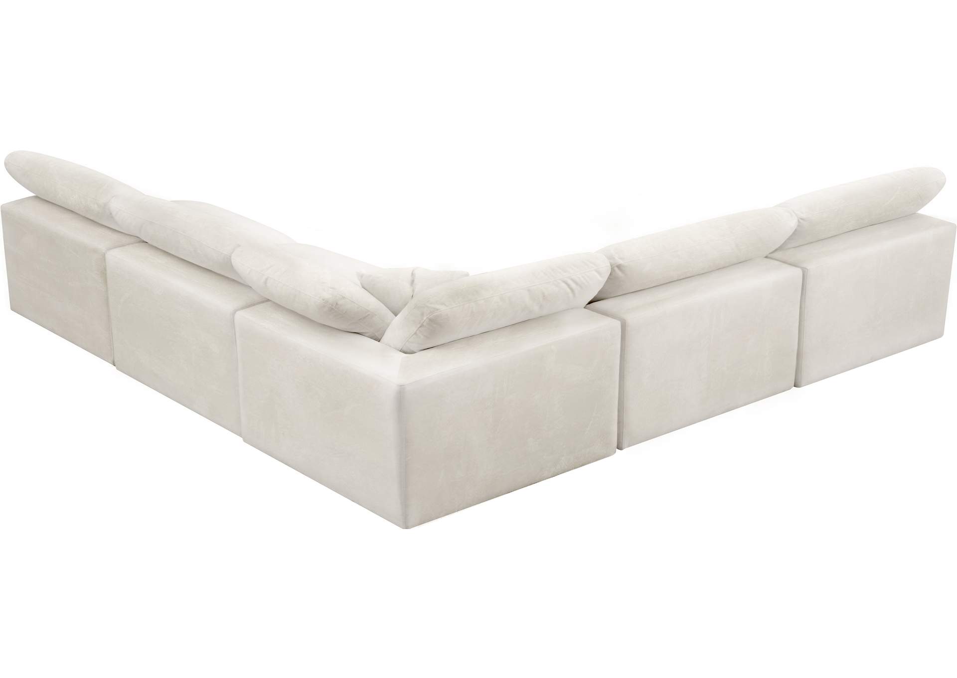 Cozy Cream Velvet Comfort Modular Sectional,Meridian Furniture