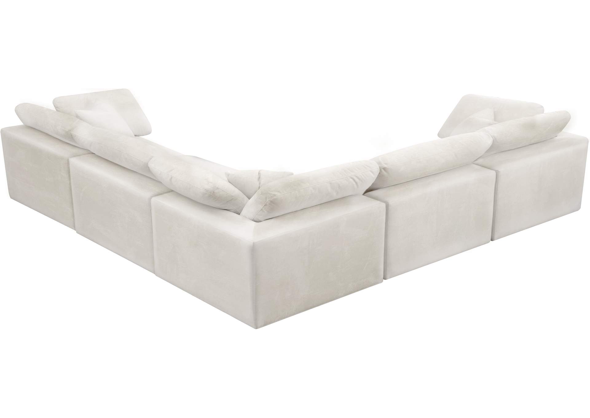 Cozy Cream Velvet Comfort Modular Sectional,Meridian Furniture