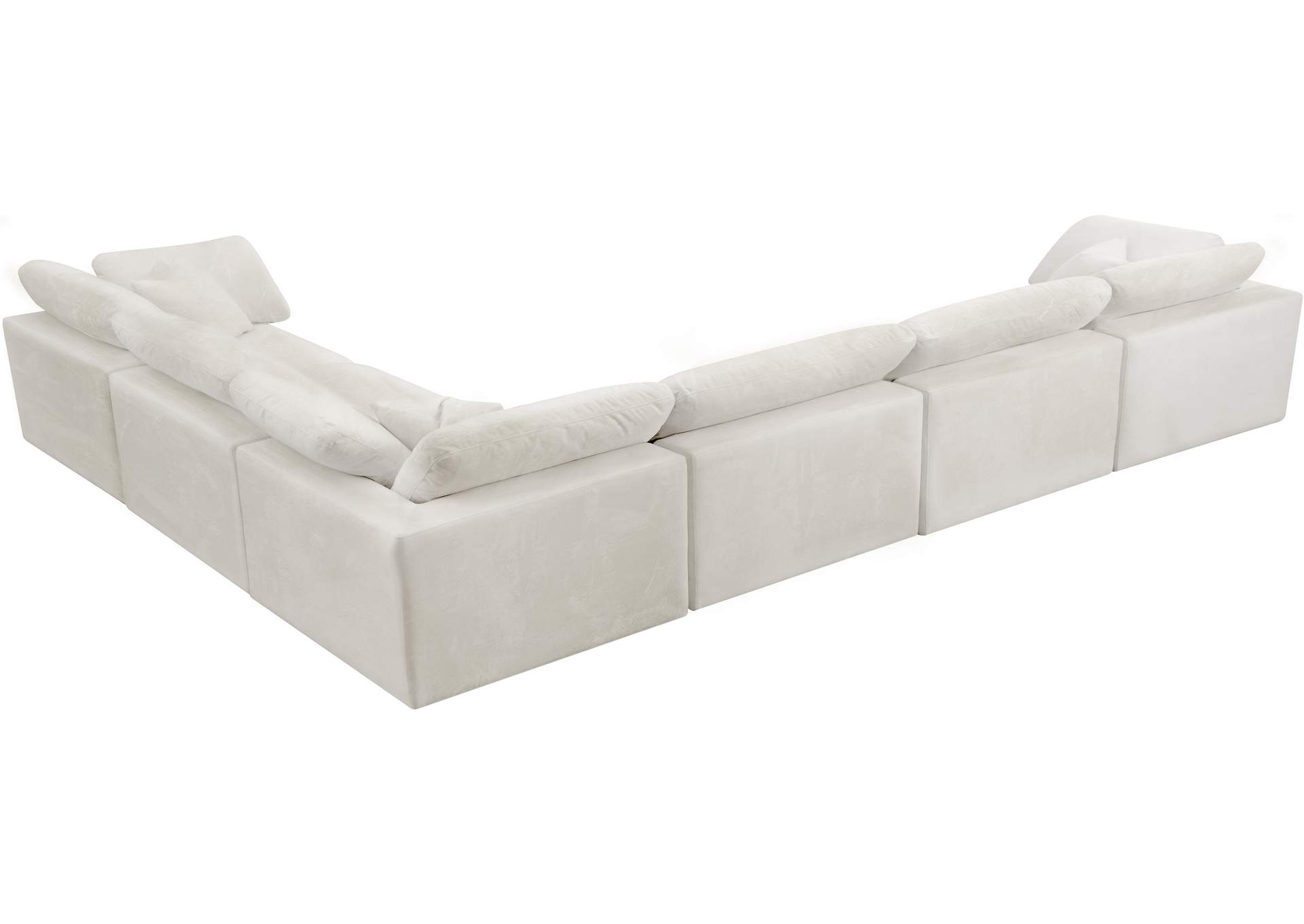 Cozy Cream Velvet Comfort Modular Sectional,Meridian Furniture