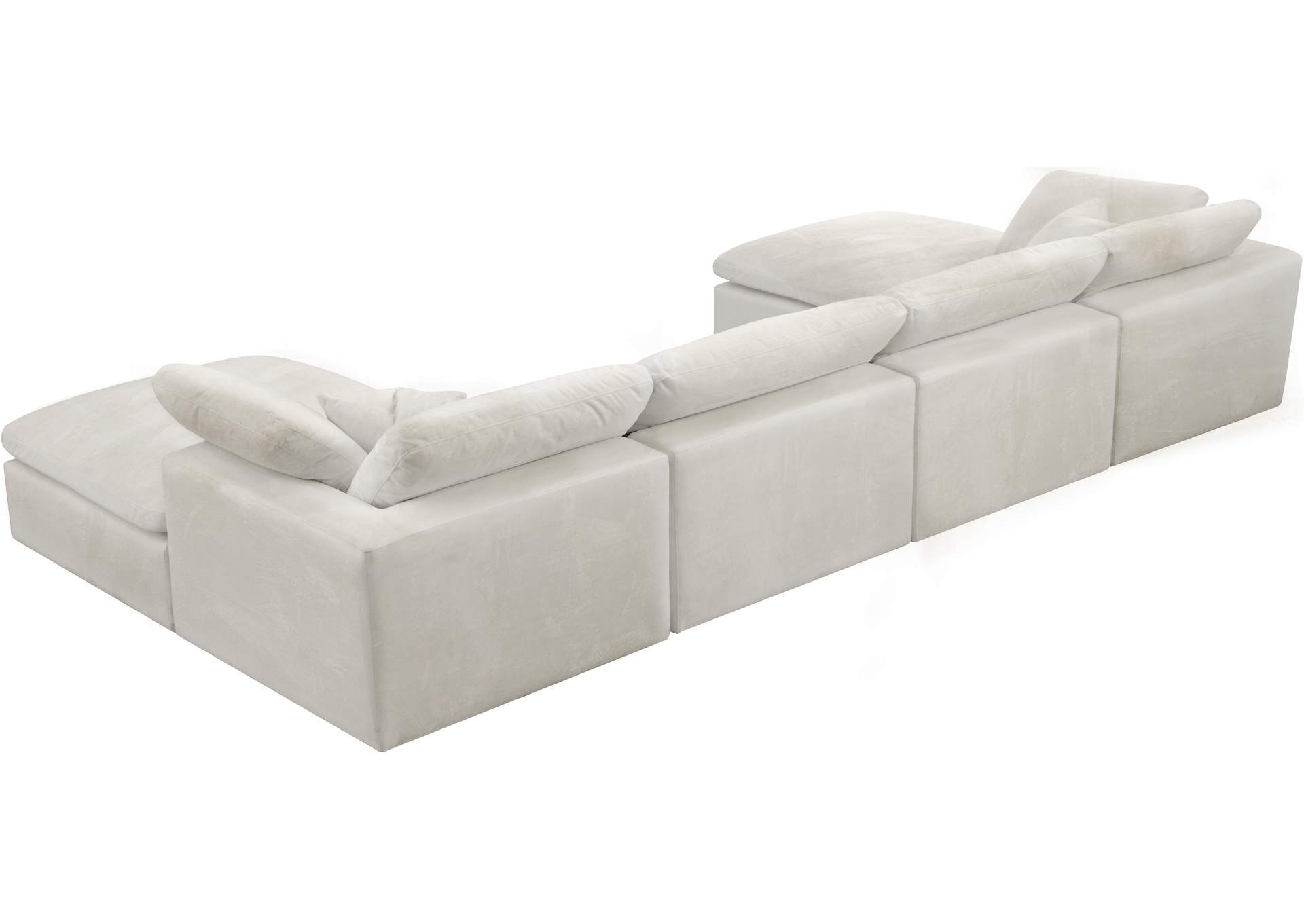 Cozy Cream Velvet Comfort Modular Sectional,Meridian Furniture