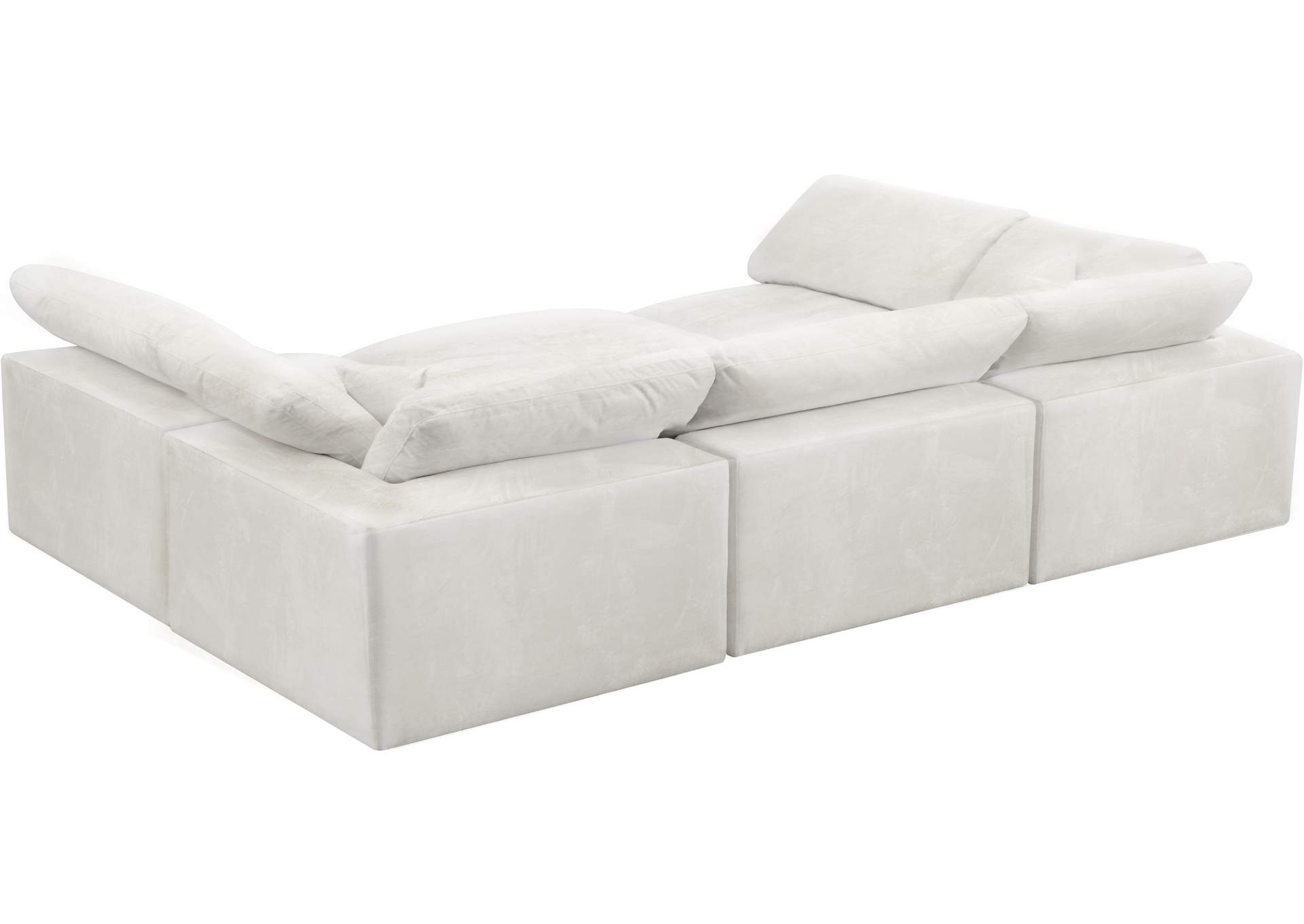 Cozy Cream Velvet Comfort Modular Sectional,Meridian Furniture