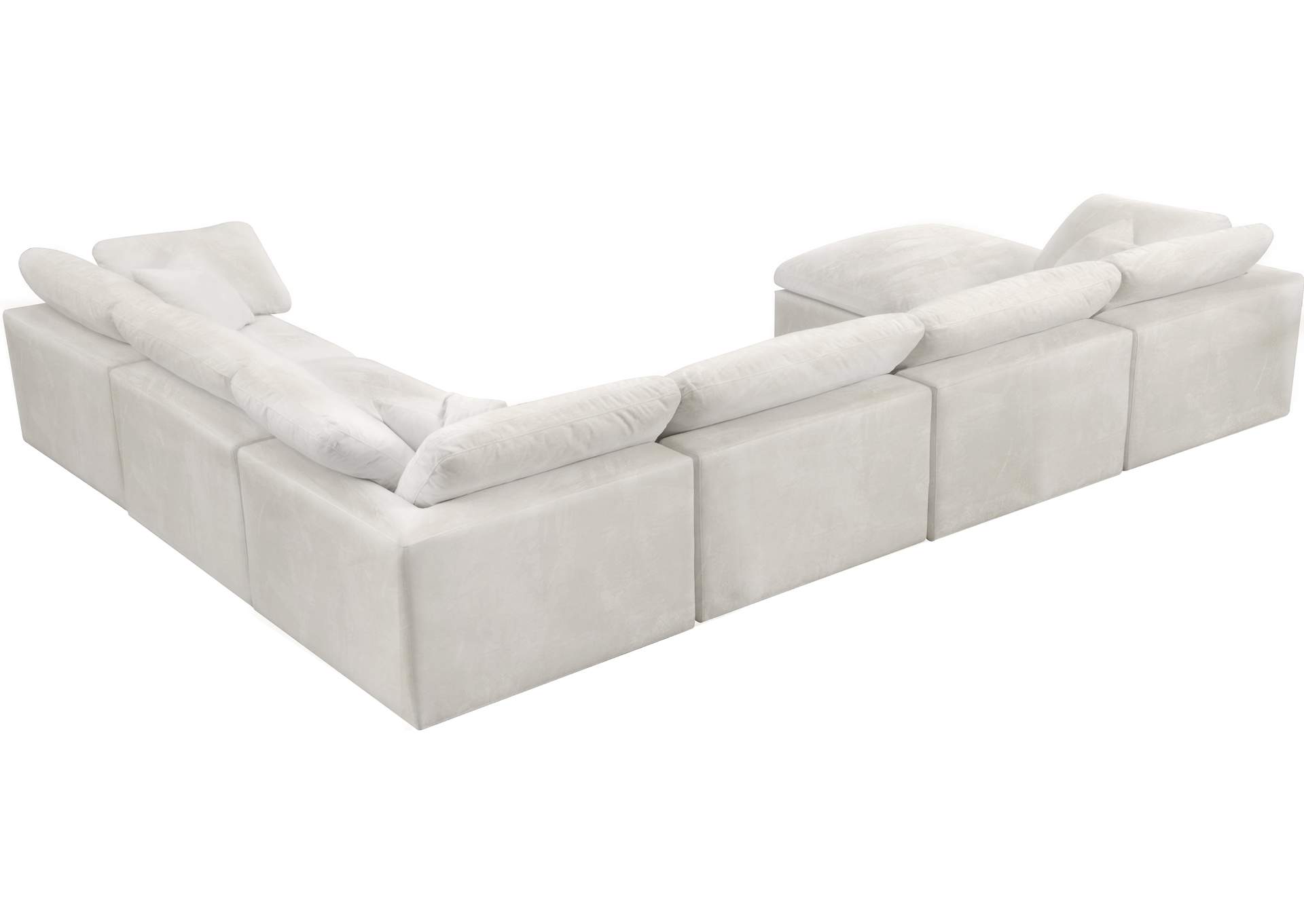 Cozy Cream Velvet Comfort Modular Sectional,Meridian Furniture