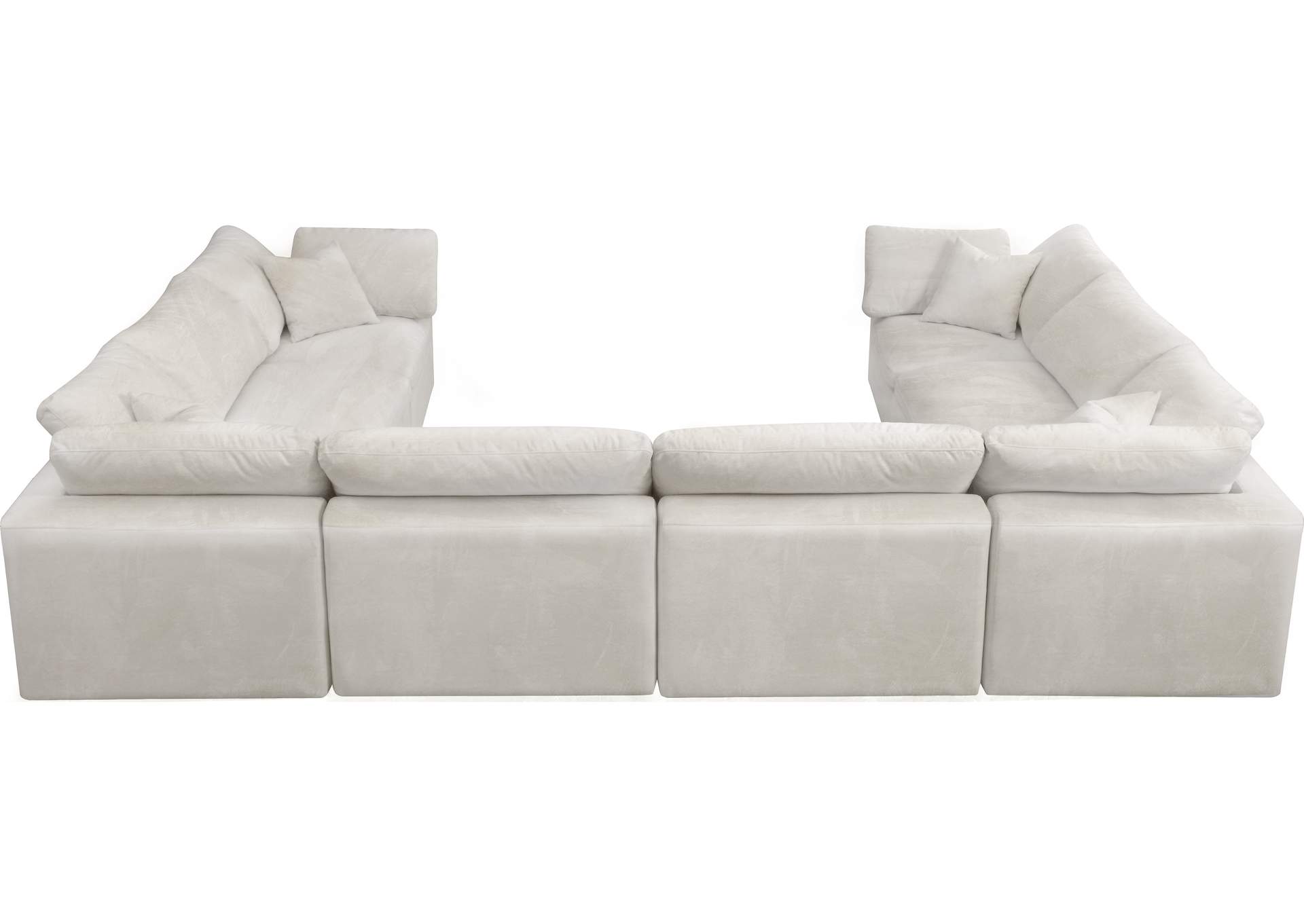 Cozy Cream Velvet Comfort Modular Sectional,Meridian Furniture