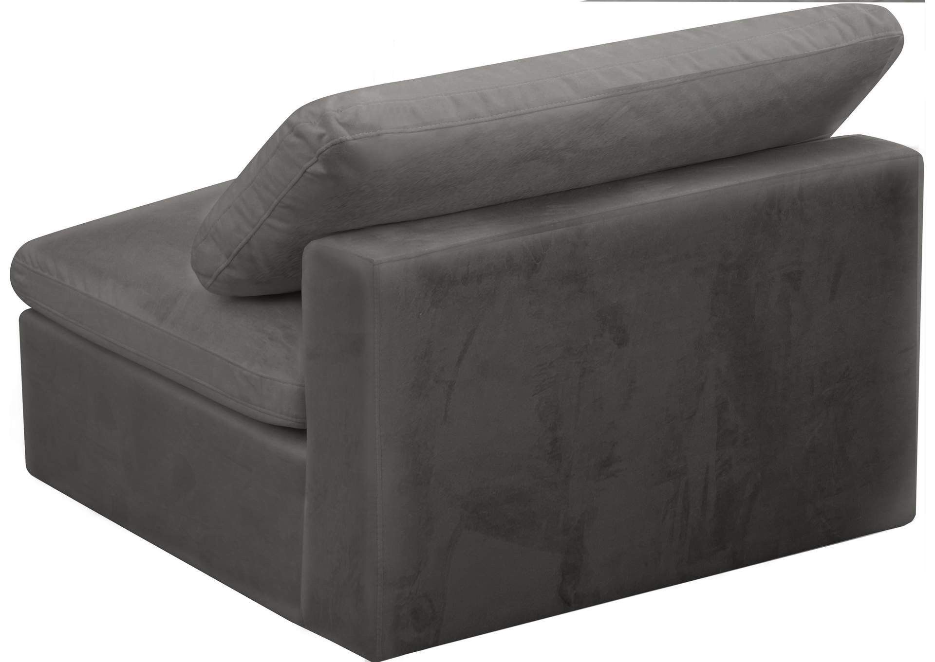 Cozy Grey Velvet Chair,Meridian Furniture