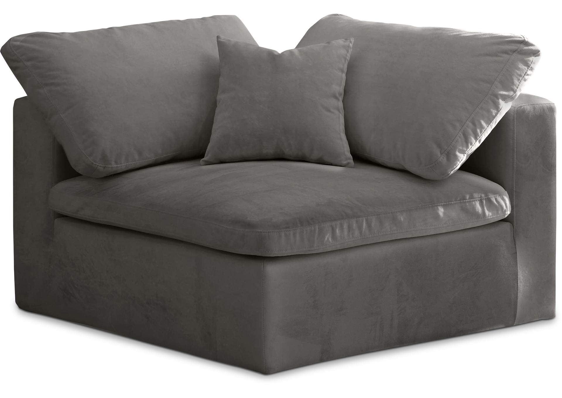 Cozy Grey Velvet Chair,Meridian Furniture