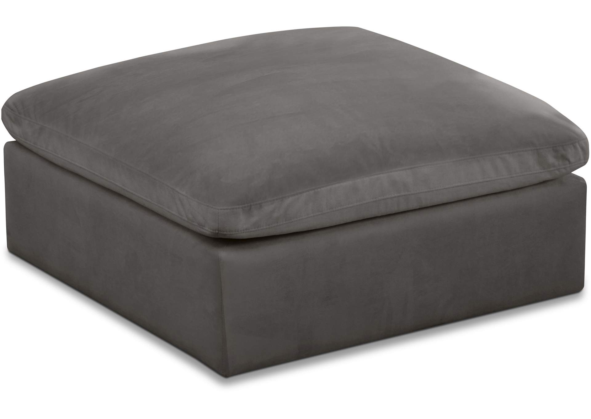 Cozy Grey Velvet Ottoman,Meridian Furniture