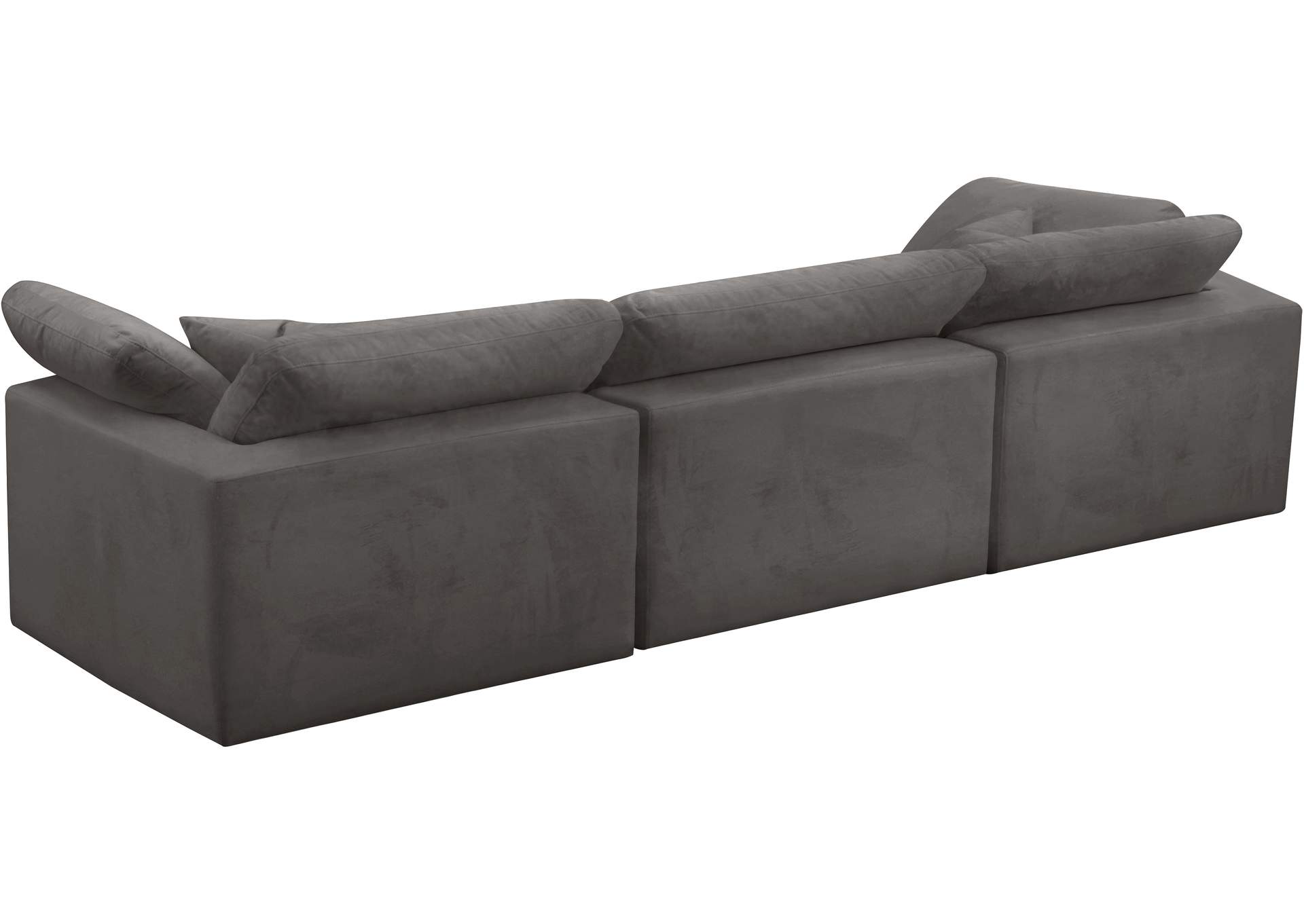 Cozy Grey Velvet Comfort Modular Sofa,Meridian Furniture