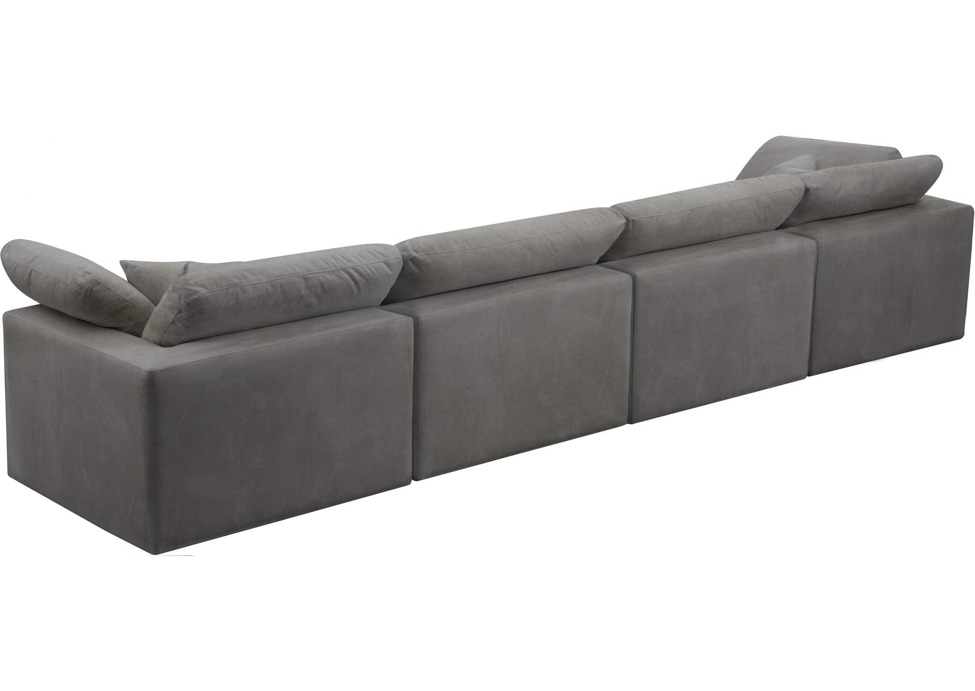 Cozy Grey Velvet Comfort Modular Sofa,Meridian Furniture