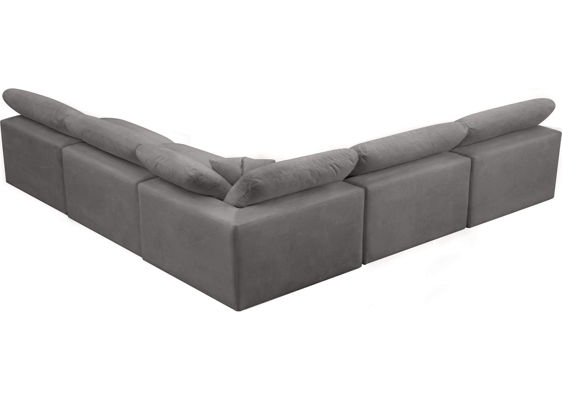 Cozy Grey Velvet Comfort Modular Sectional,Meridian Furniture