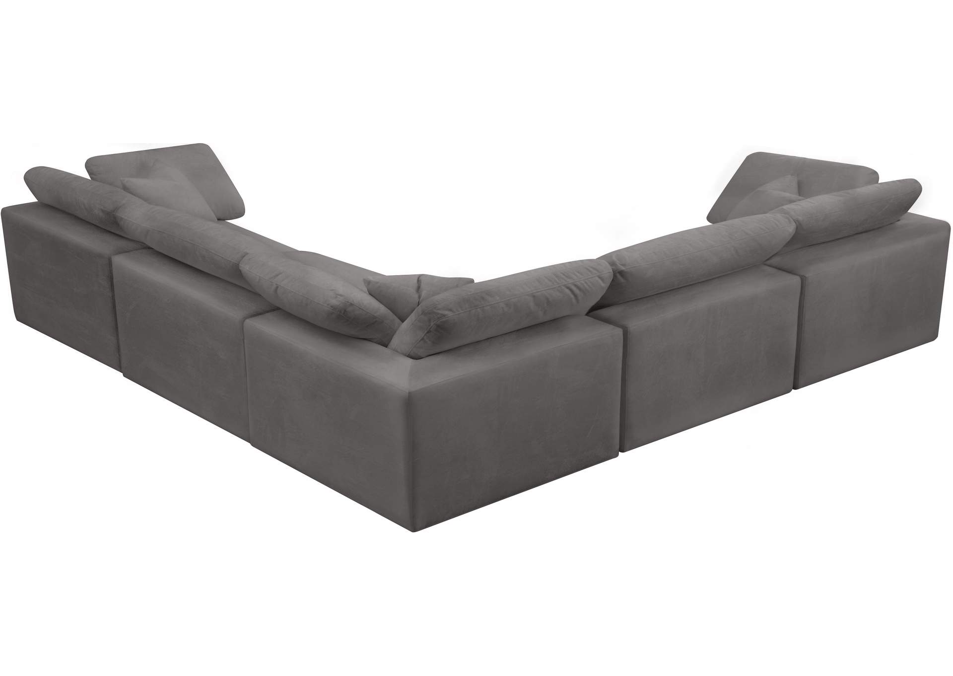 Cozy Grey Velvet Comfort Modular Sectional,Meridian Furniture