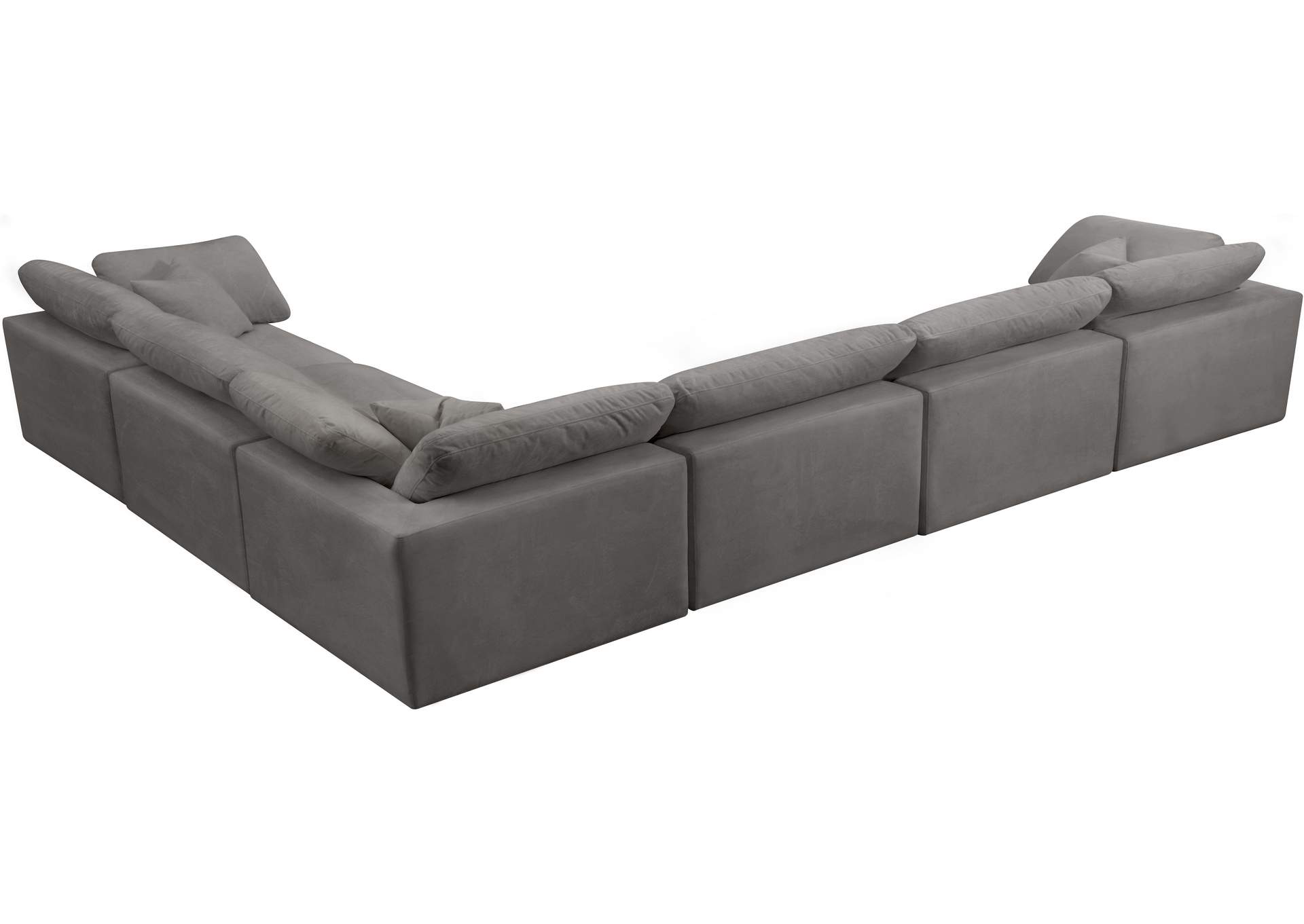 Cozy Grey Velvet Comfort Modular Sectional,Meridian Furniture