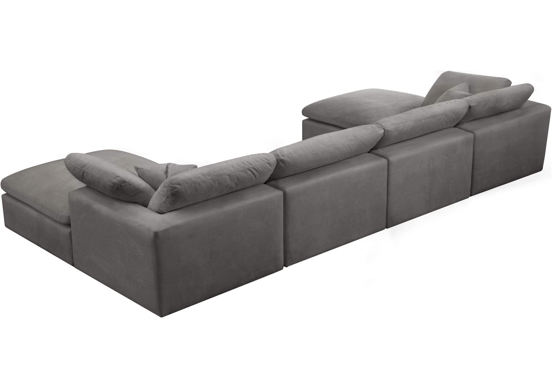 Cozy Grey Velvet Comfort Modular Sectional,Meridian Furniture