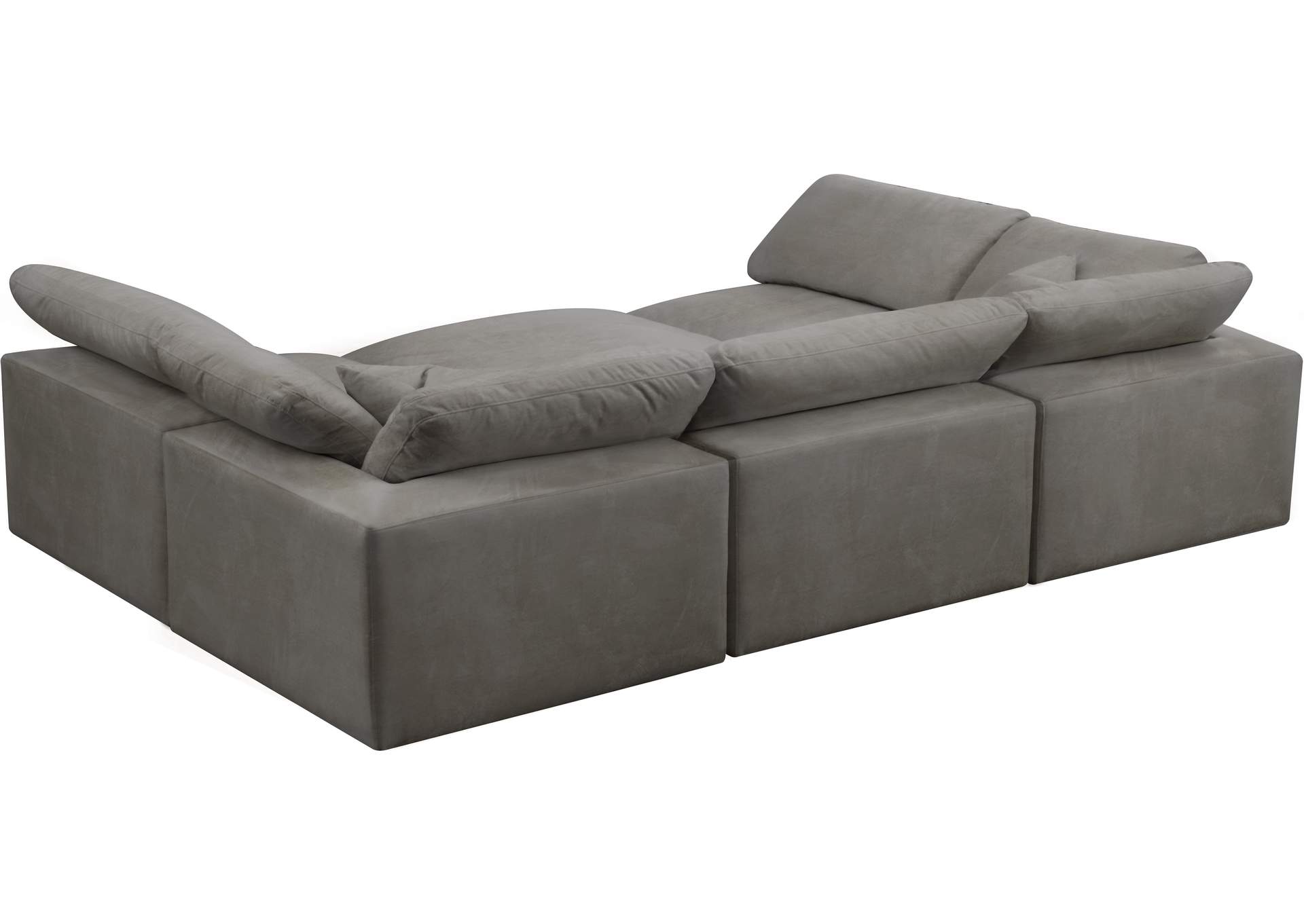 Cozy Grey Velvet Comfort Modular Sectional,Meridian Furniture