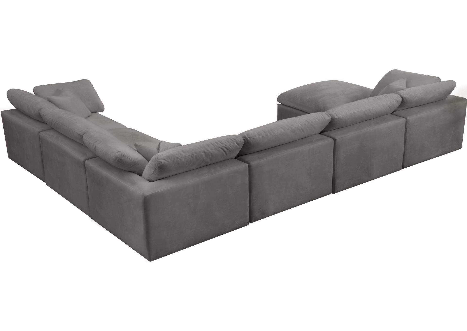 Cozy Grey Velvet Comfort Modular Sectional,Meridian Furniture