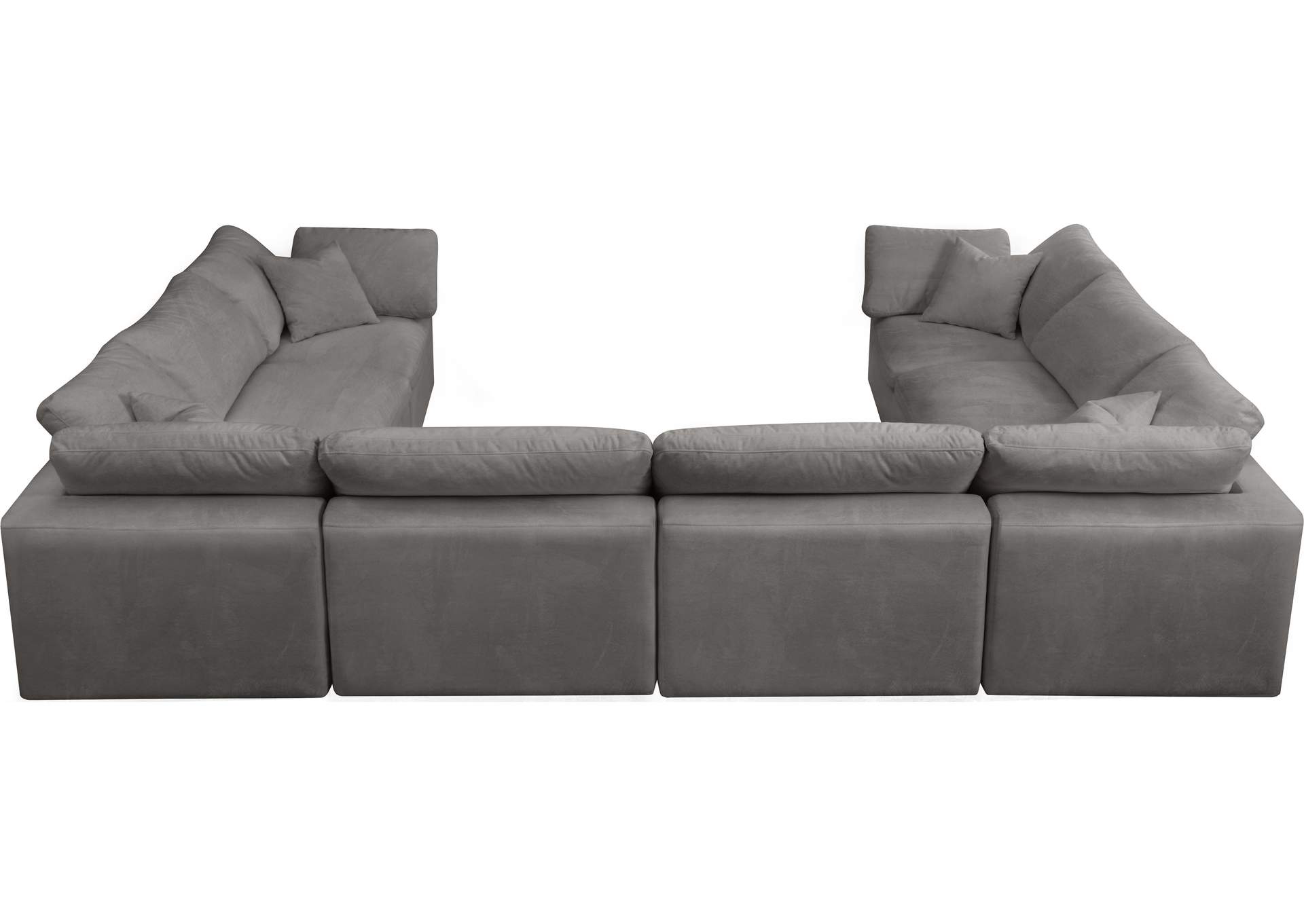 Cozy Grey Velvet Comfort Modular Sectional,Meridian Furniture